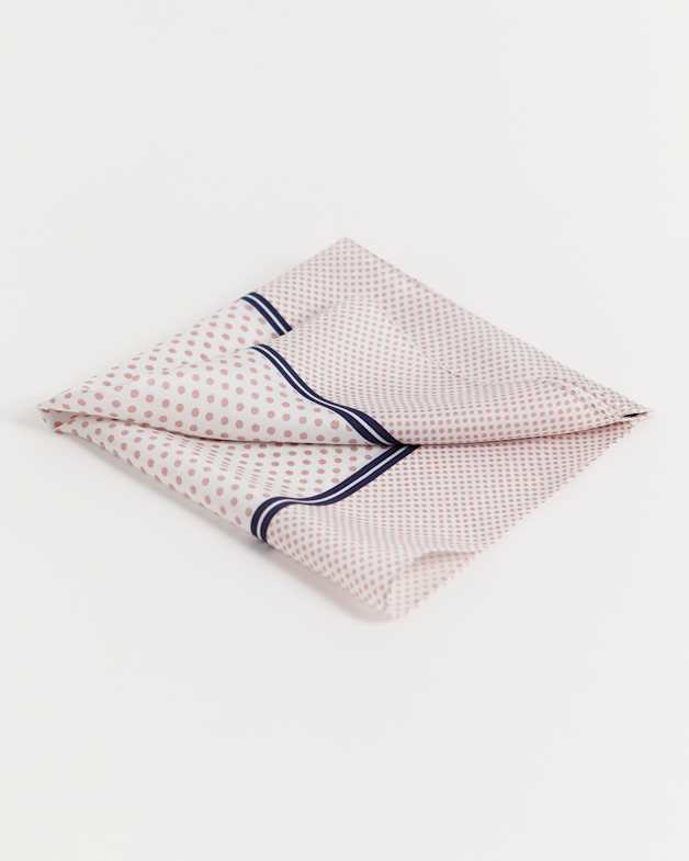 Spot Silk Pocket Square in Pinkwhite - SABA