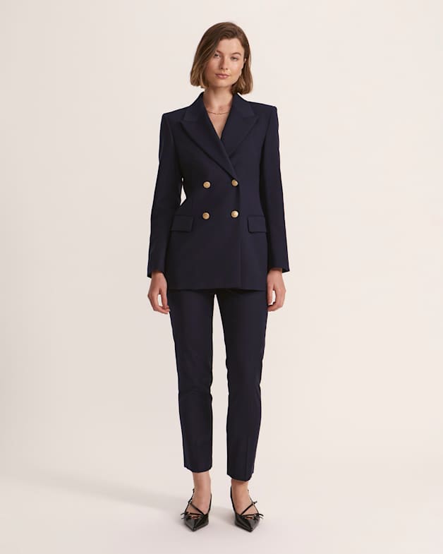 Navy single breasted blazer hotsell