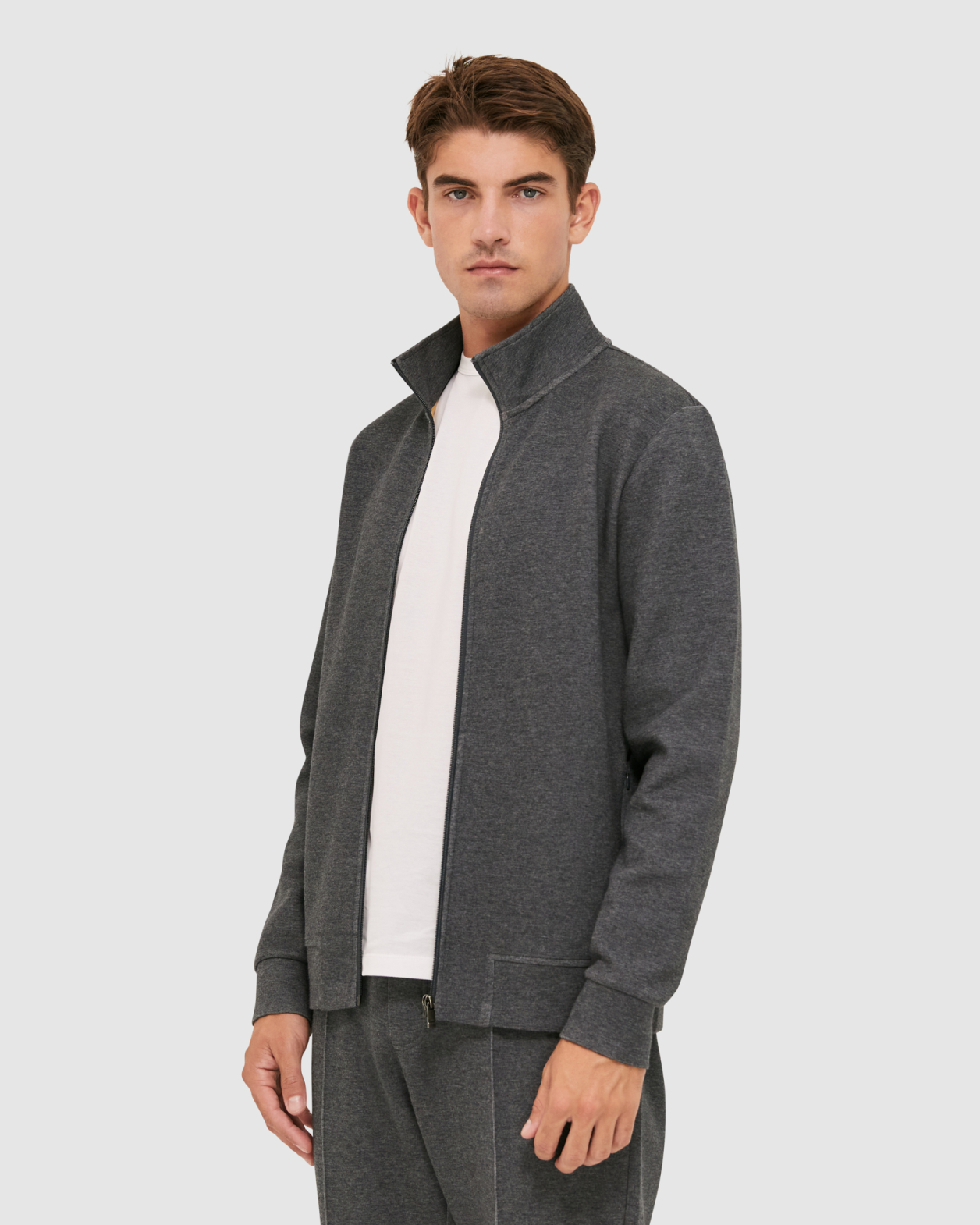 Victor Funnel Neck Jacket in CHARCOAL