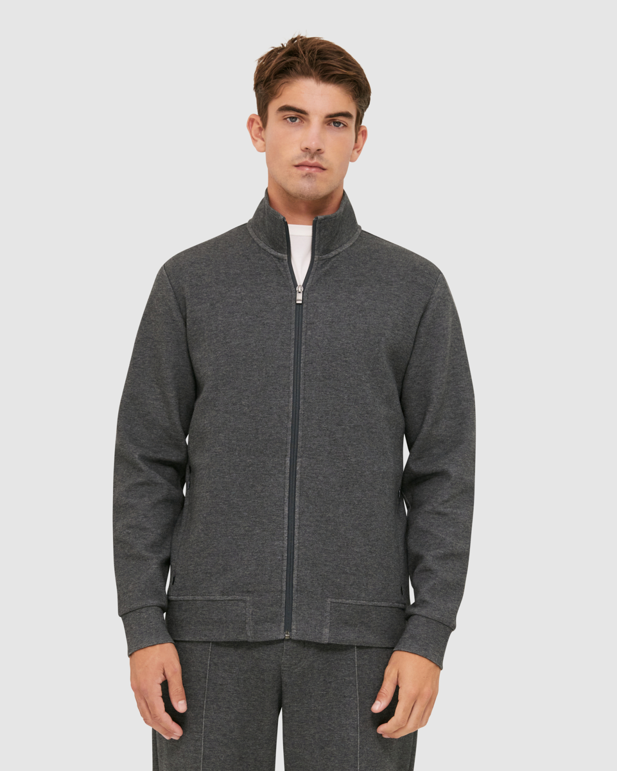 Victor Funnel Neck Jacket in CHARCOAL