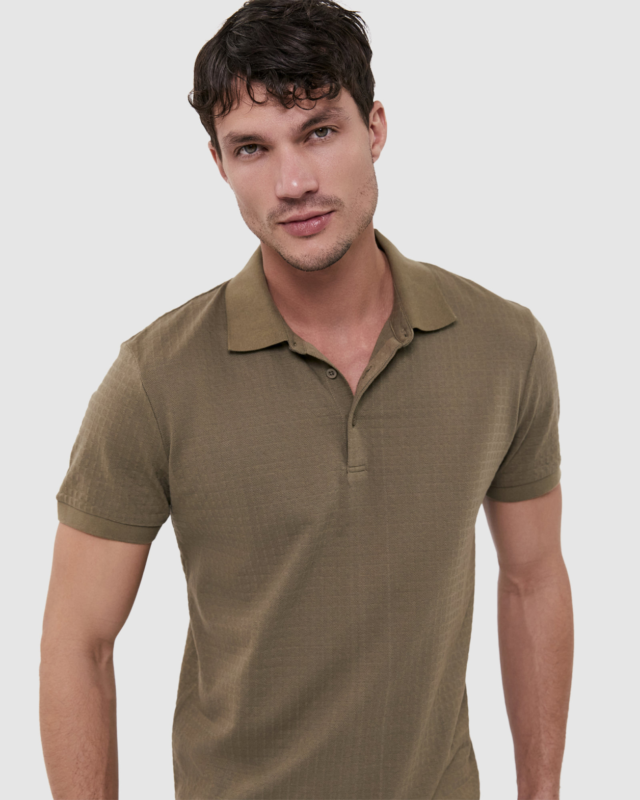 Carlos Textured Polo in GRASS