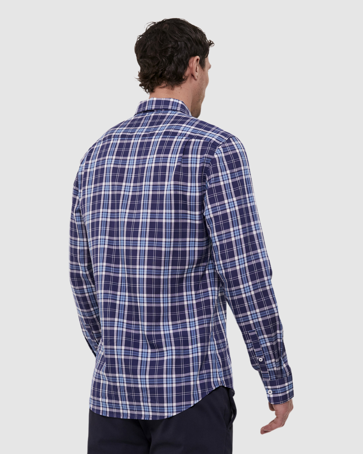 Kerrs Long Sleeve Classic Check Shirt in MIDNIGHT