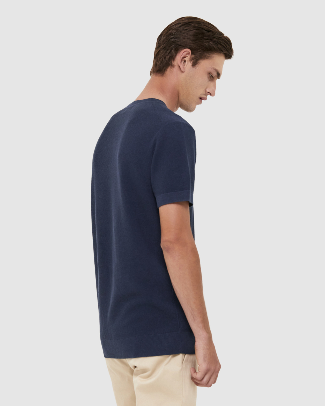 Miro Linen Cotton Knitted Tee in INK