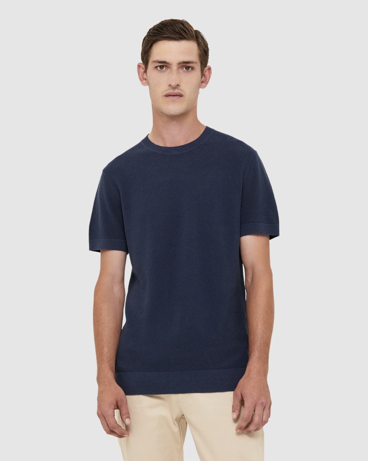 Miro Linen Cotton Knitted Tee in INK