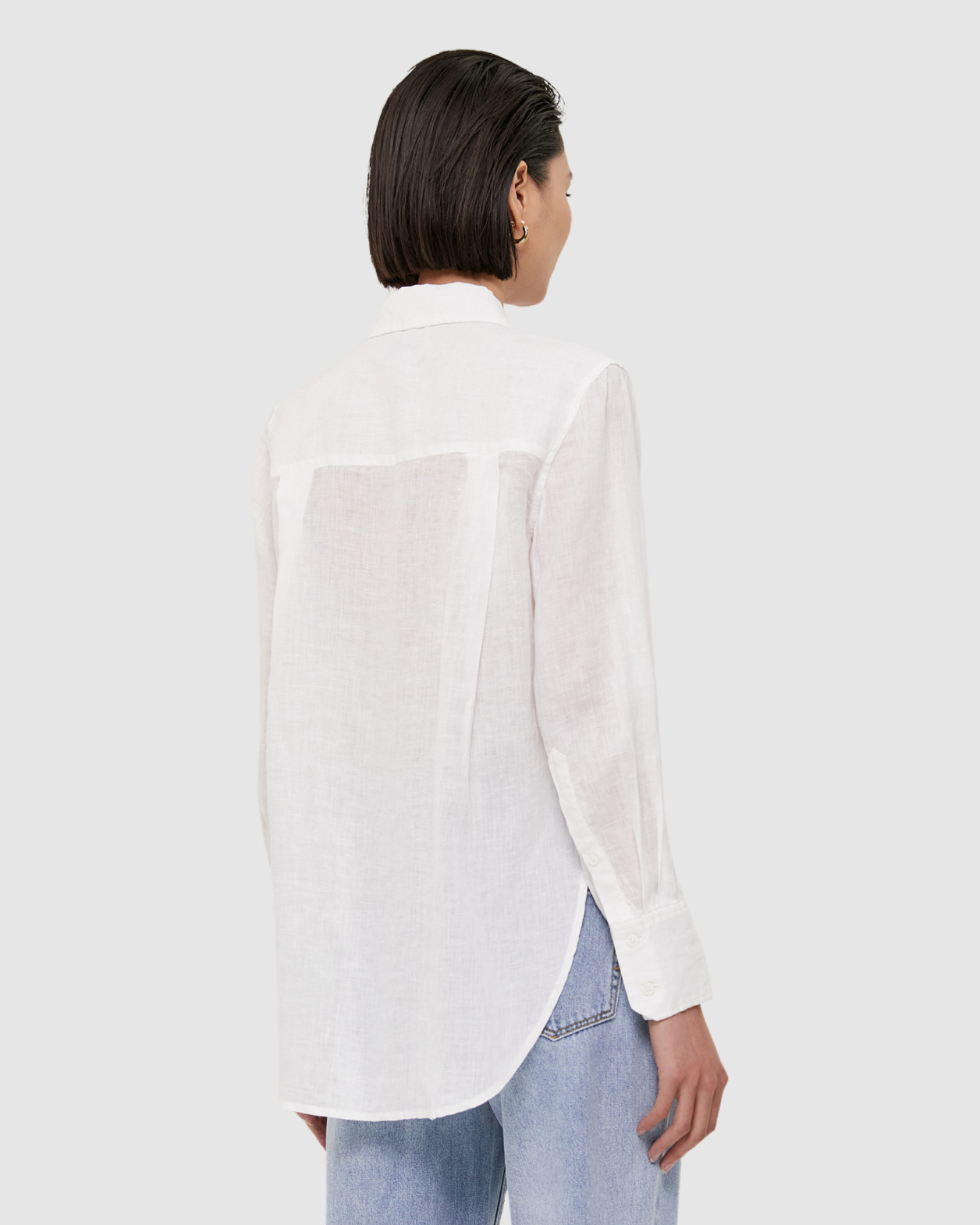 Naomi Oversized Linen Shirt in WHITE