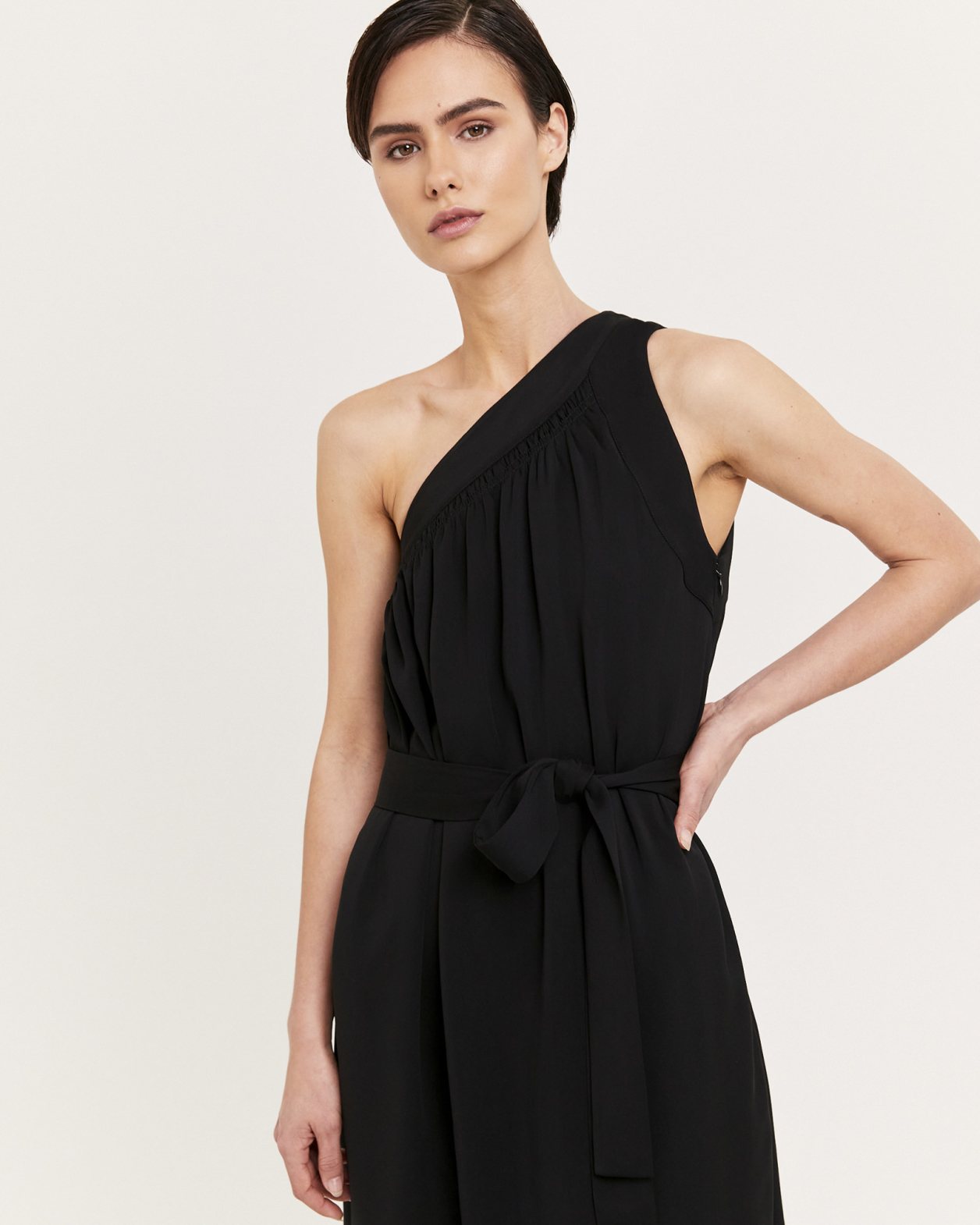 Isadora One Shoulder Dress in BLACK
