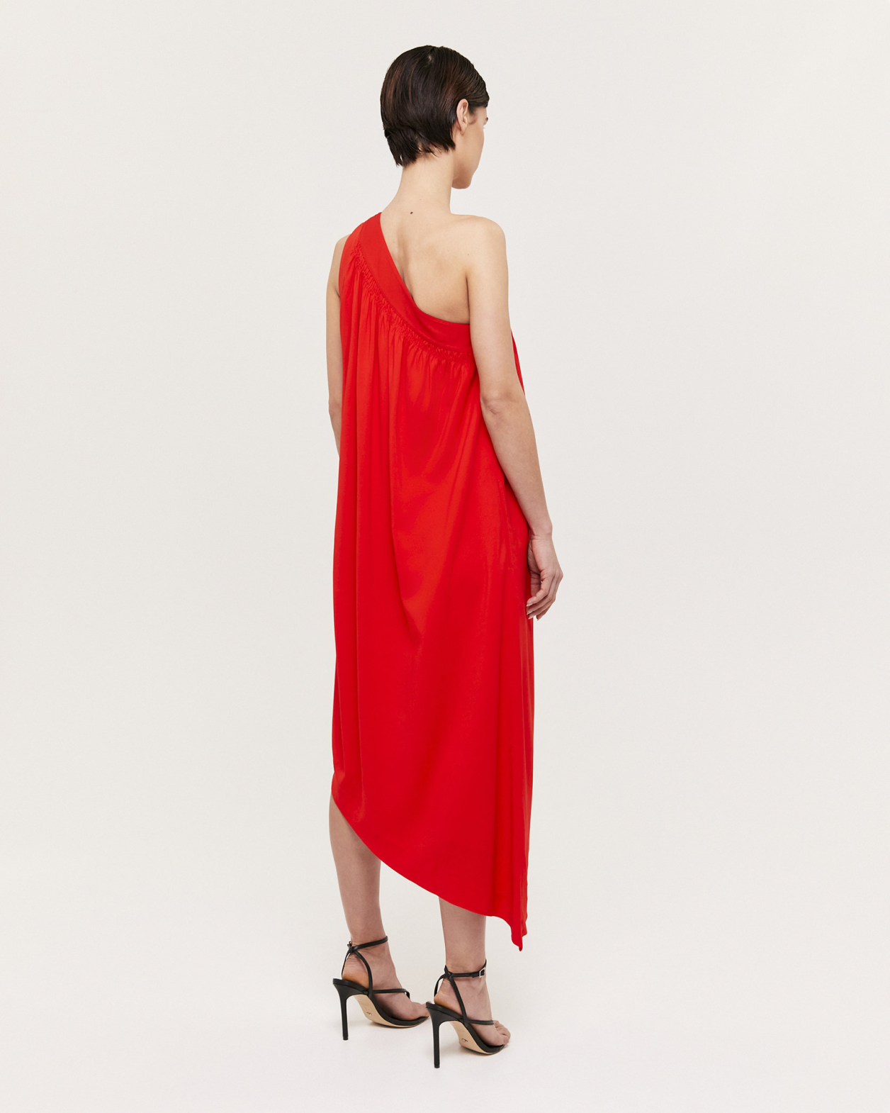 Isadora One Shoulder Dress in SCARLET