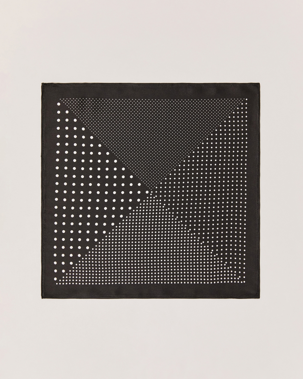 Domino Silk Pocket Square in BLACK/WHITE