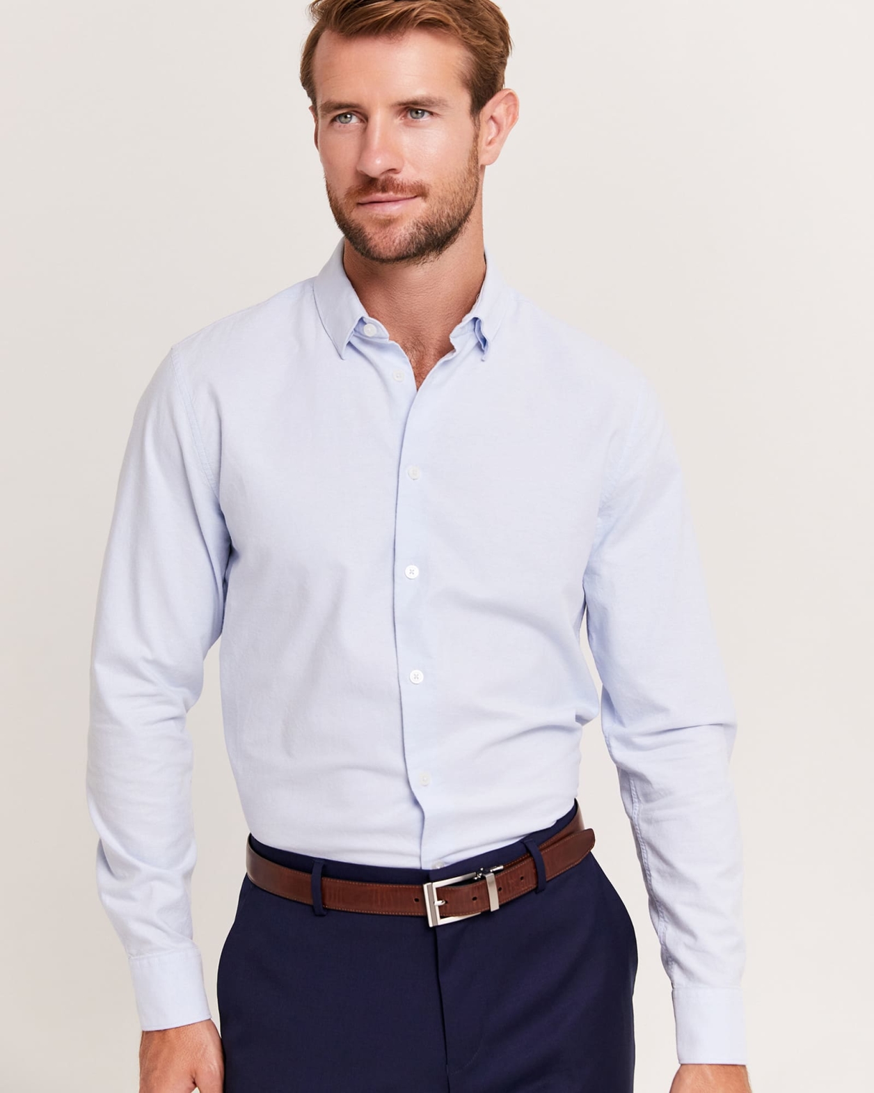 Christopher Oxford Long Sleeve Classic Shirt in SKY
