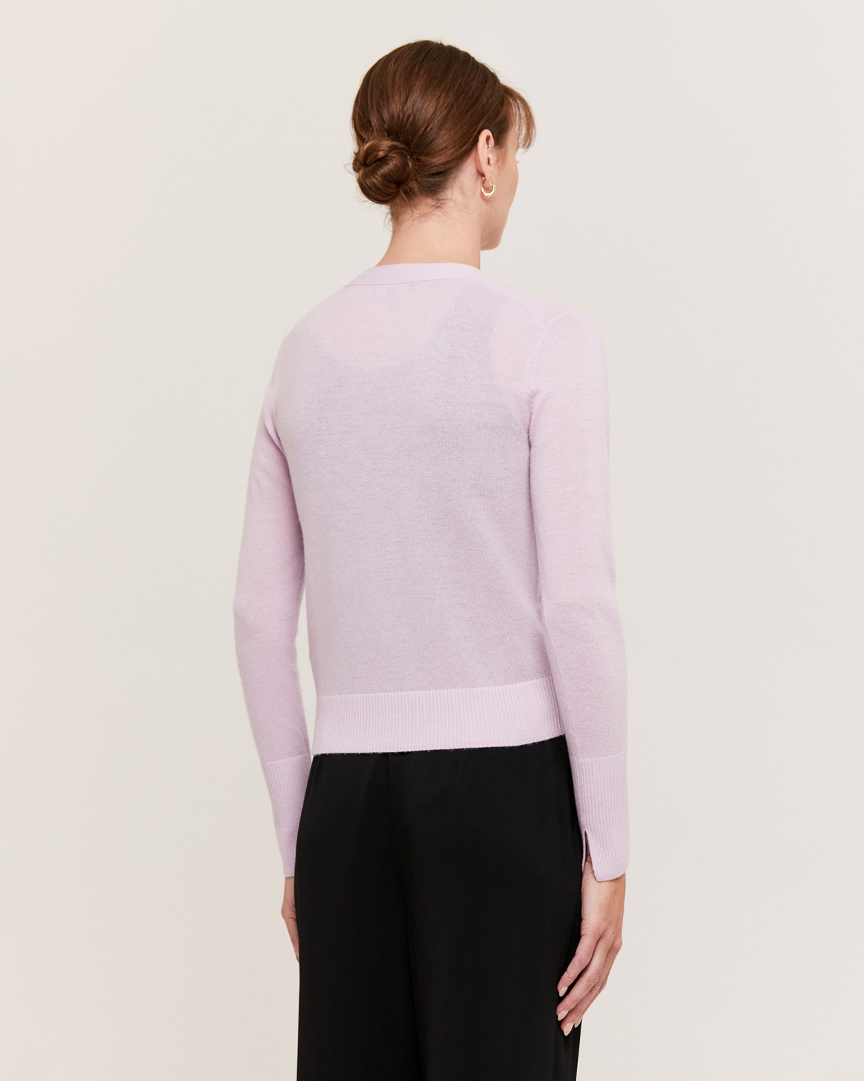 Nora Wool Cashmere Cardigan in LILAC