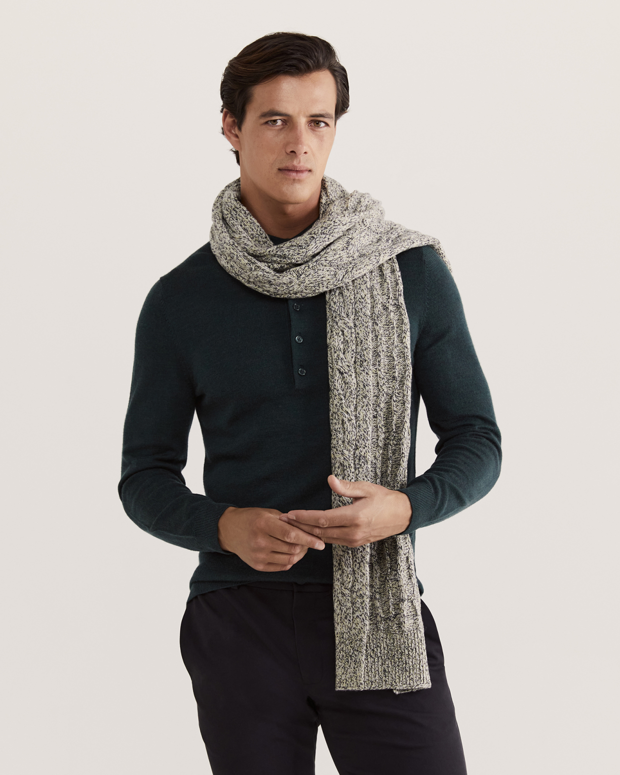 Marlow Wool Cable Scarf in ZEST