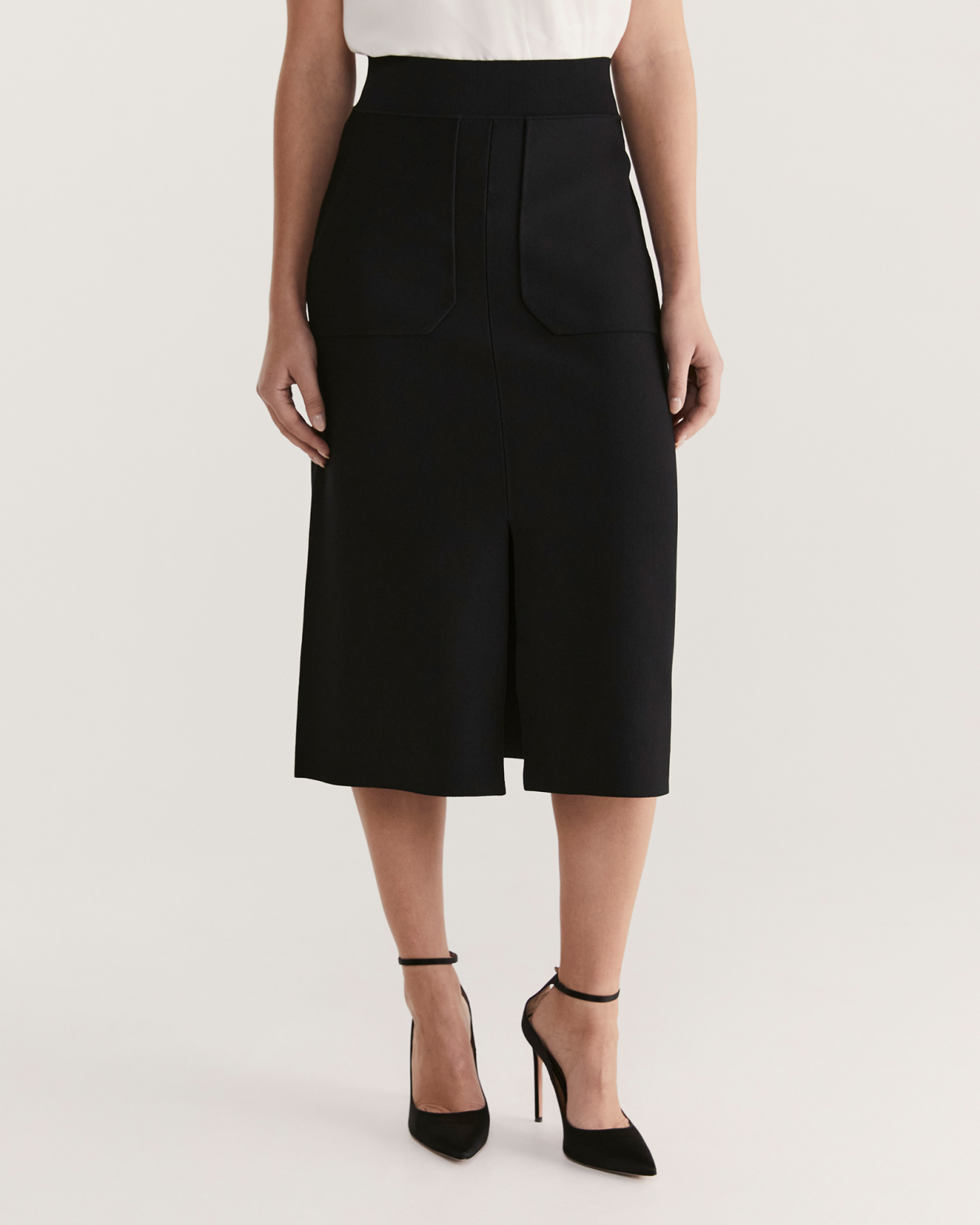 Amara Milano Fluted Skirt in BLACK