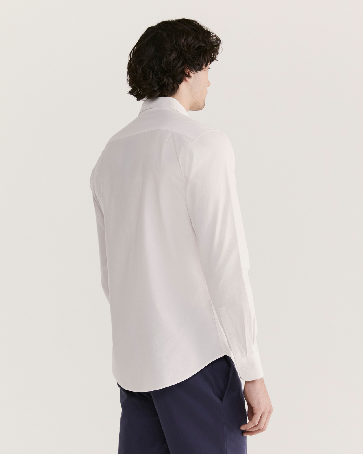 Christopher Oxford Long Sleeve Classic Shirt in WHITE