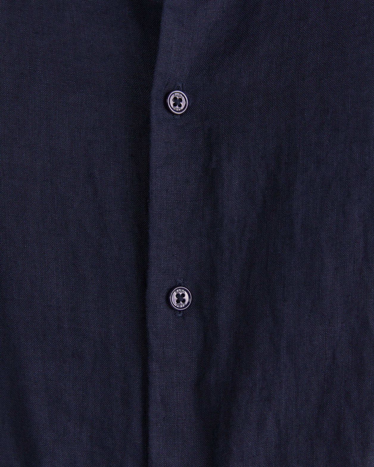 Anderson Long Sleeve Classic Linen Shirt in NAVY