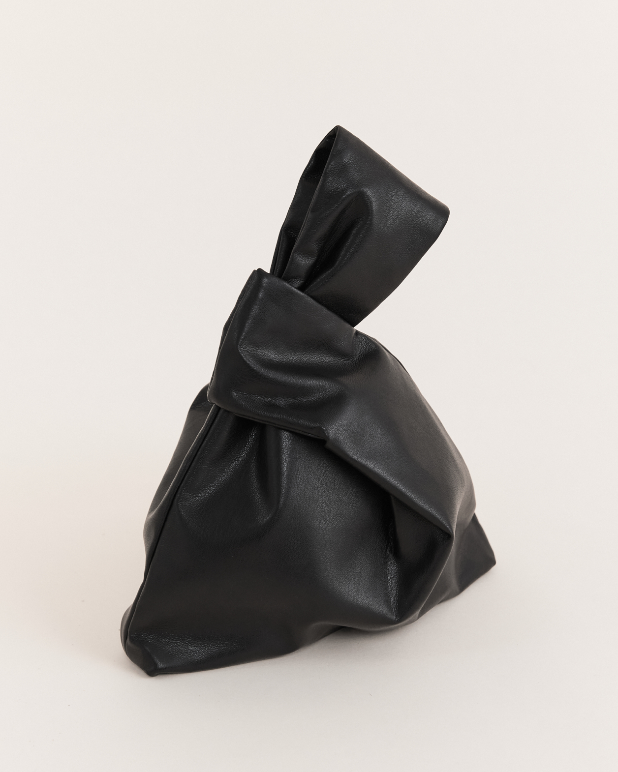 Vegan Leather Knot Bag in BLACK
