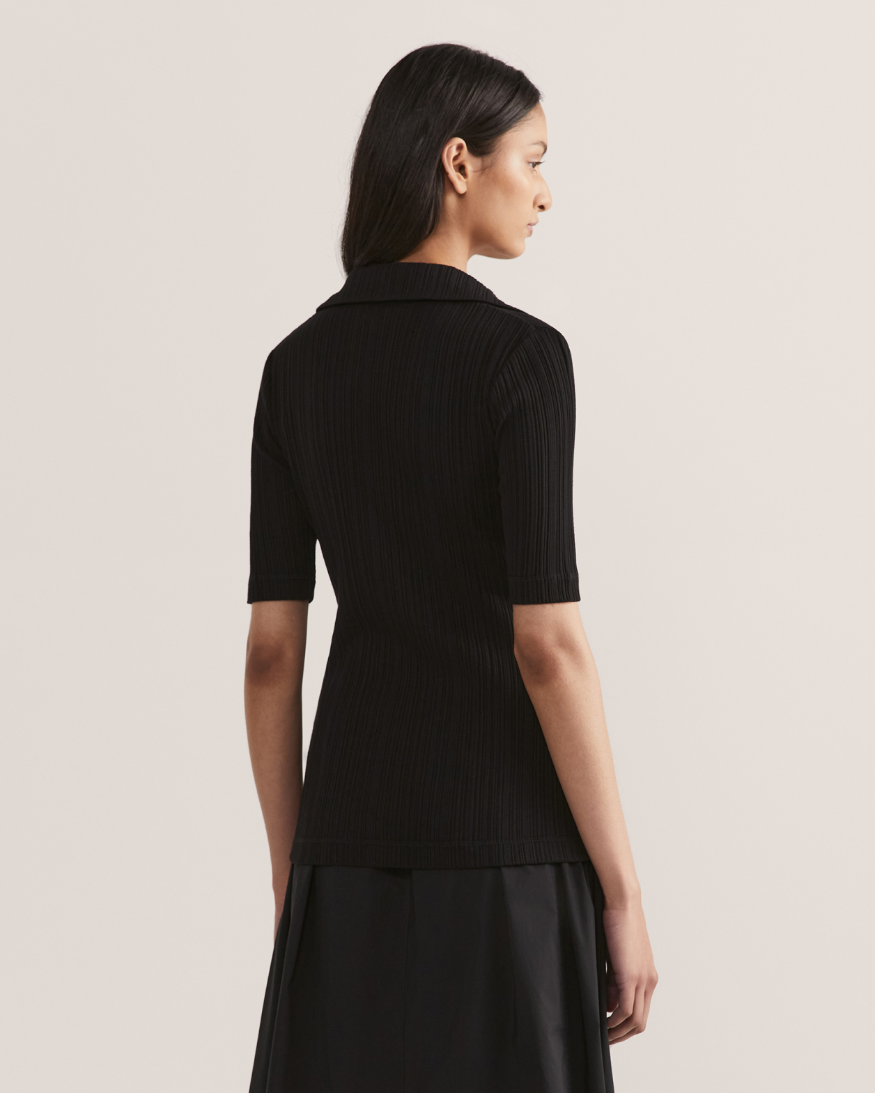 Sabine Half Sleeve Shirt in BLACK