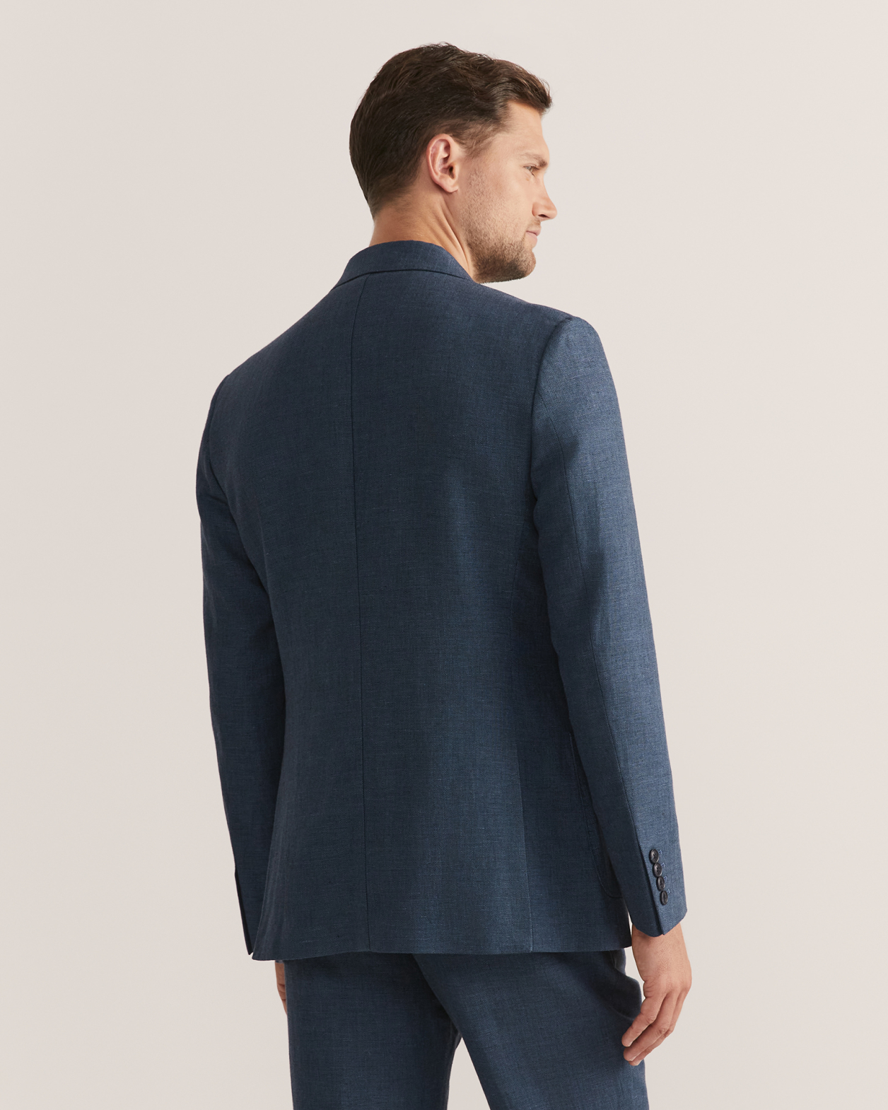 Lucian Cotton Linen Suit Jacket in STEEL