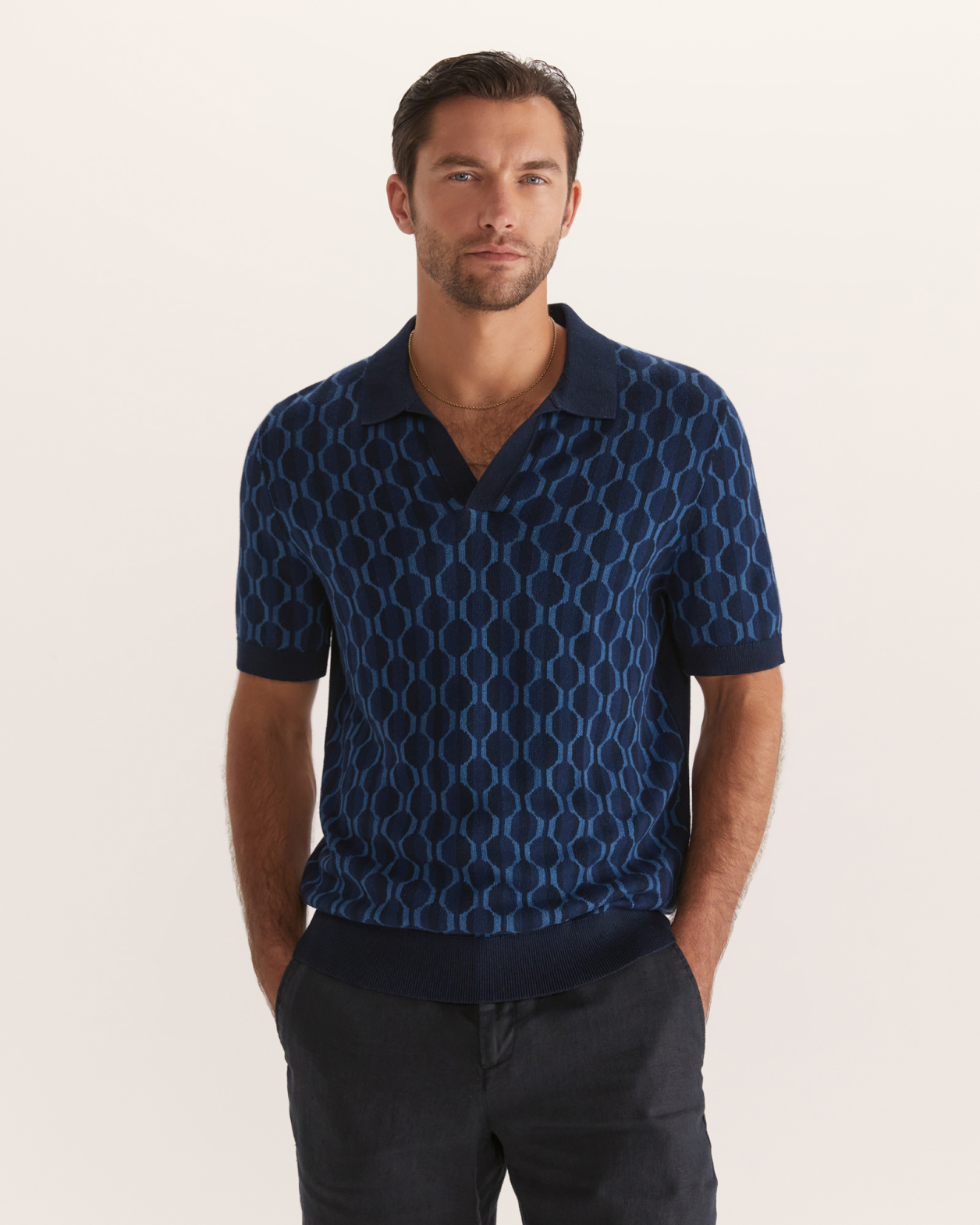 Syracuse Knit Polo in NAVY