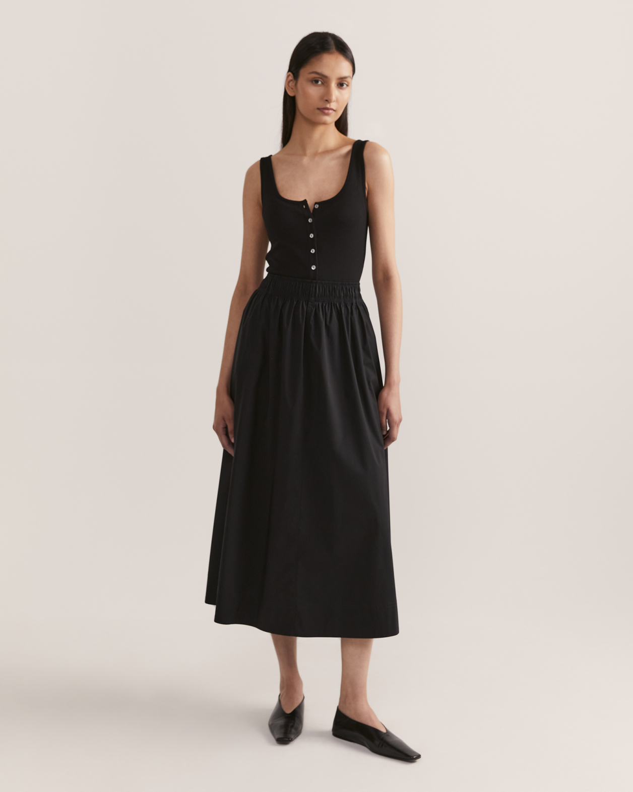 Bianca Midi Skirt in BLACK