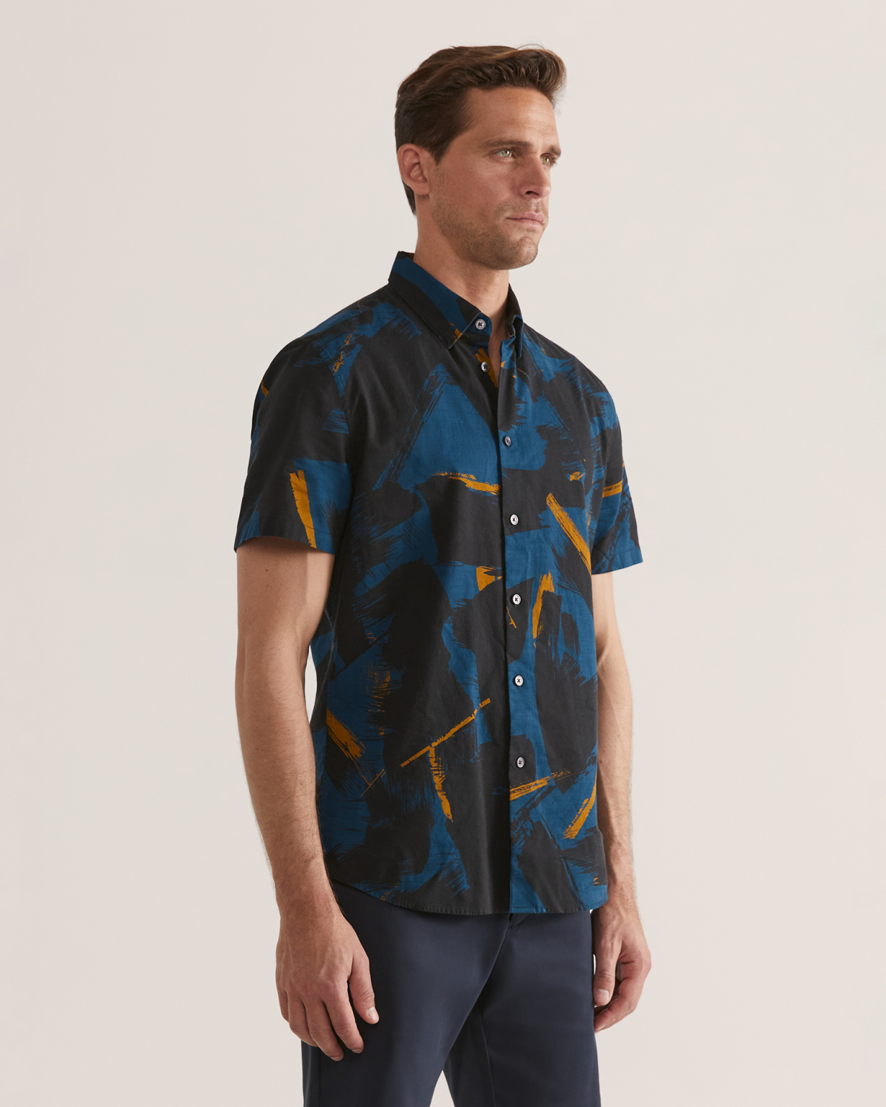 Jean Short Sleeve Classic Print Shirt in MULTI