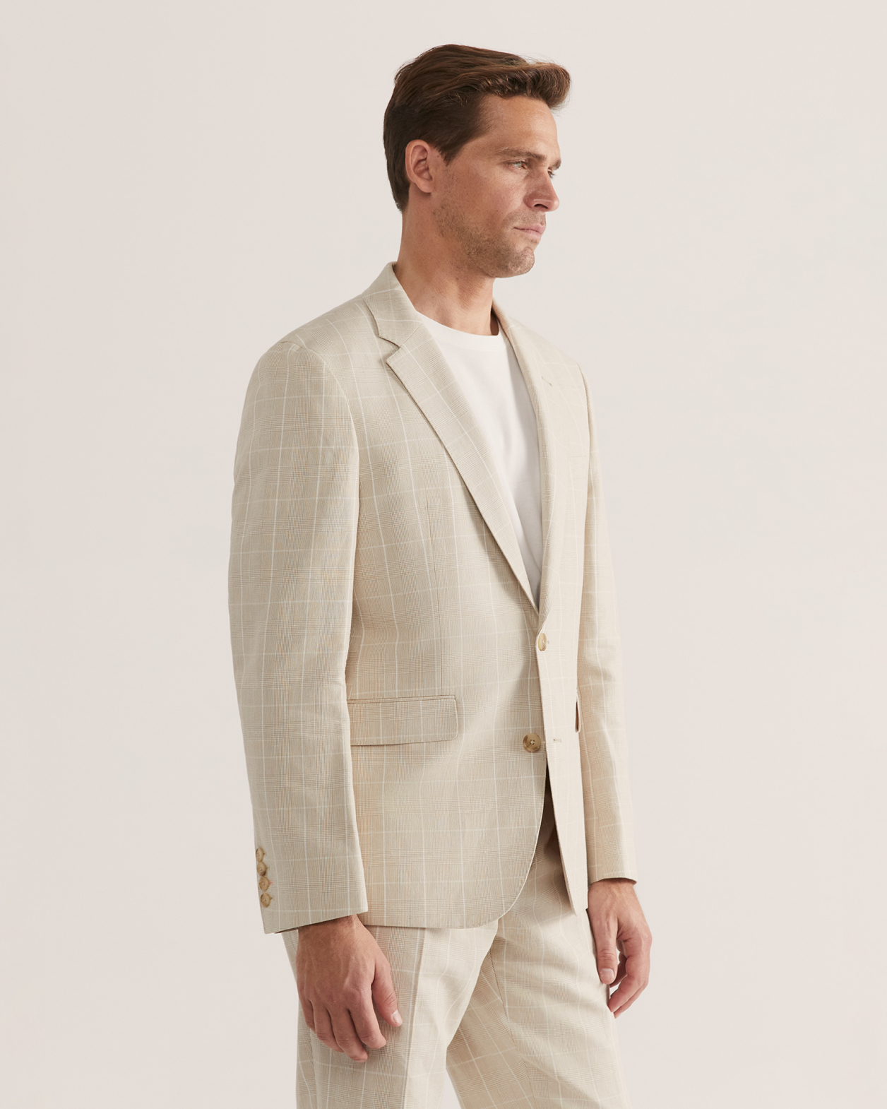 Hawke Cotton Linen Suit Jacket in BEIGE