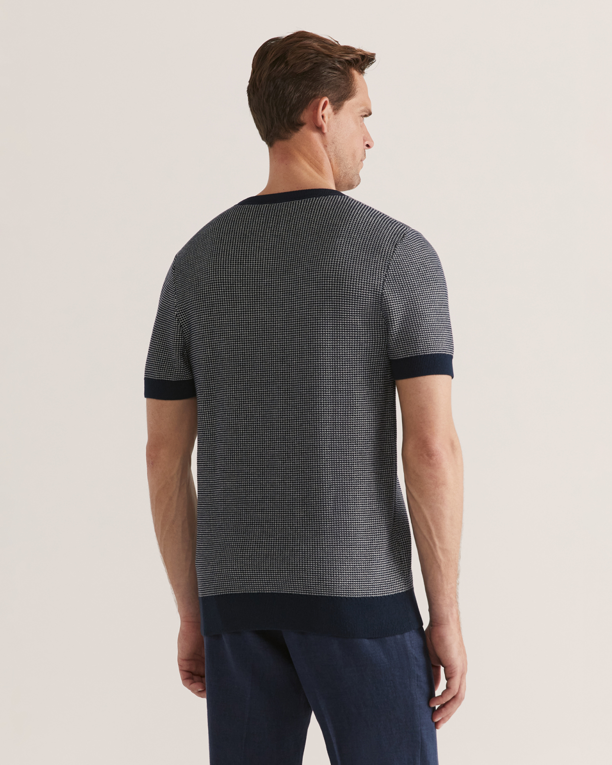 Como Knitted Tee in NAVY/WHITE