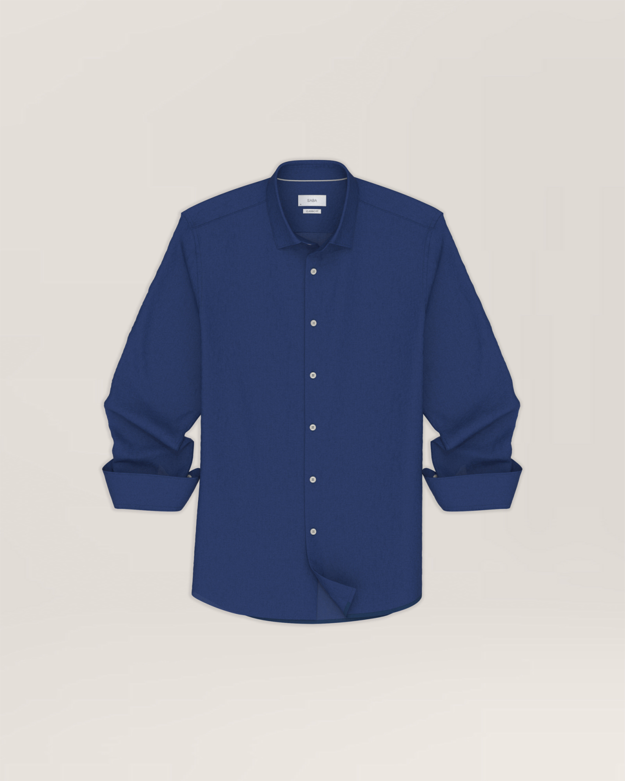 Anderson Long Sleeve Classic Linen Shirt in BLUE