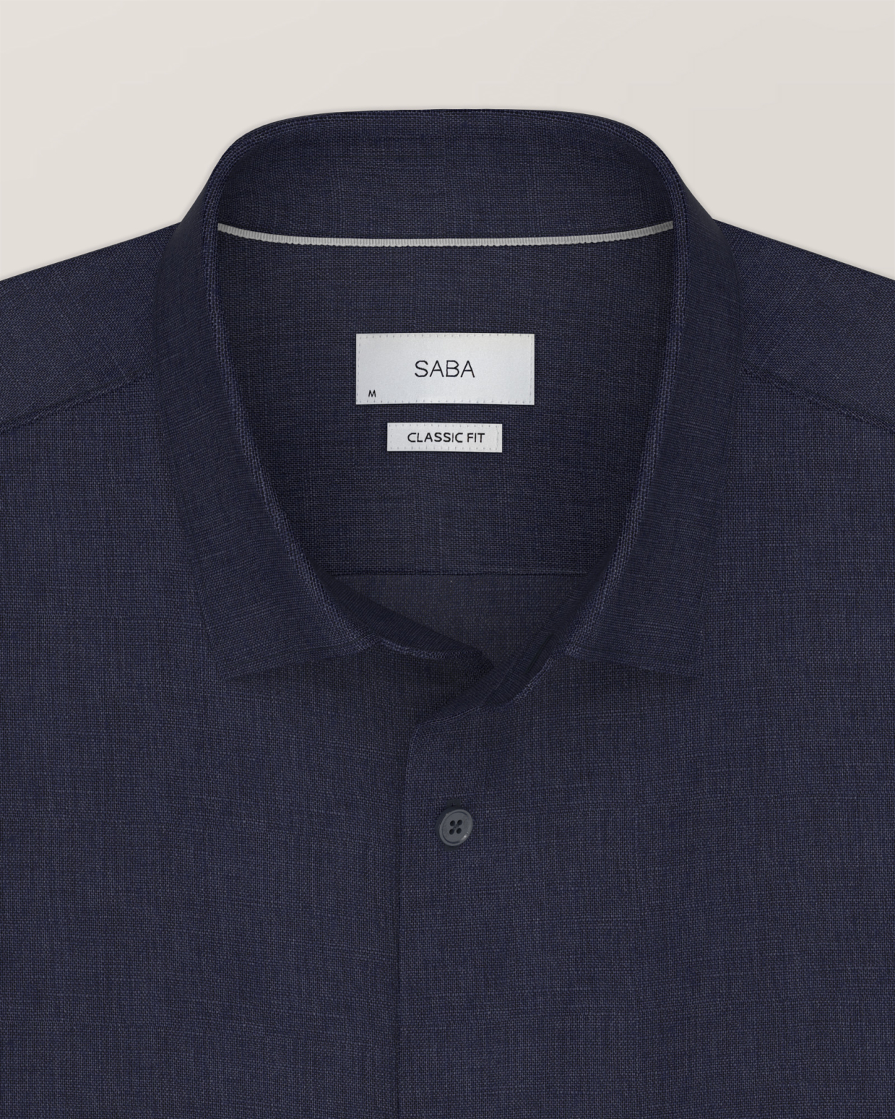 Anderson Long Sleeve Classic Linen Shirt in NAVY