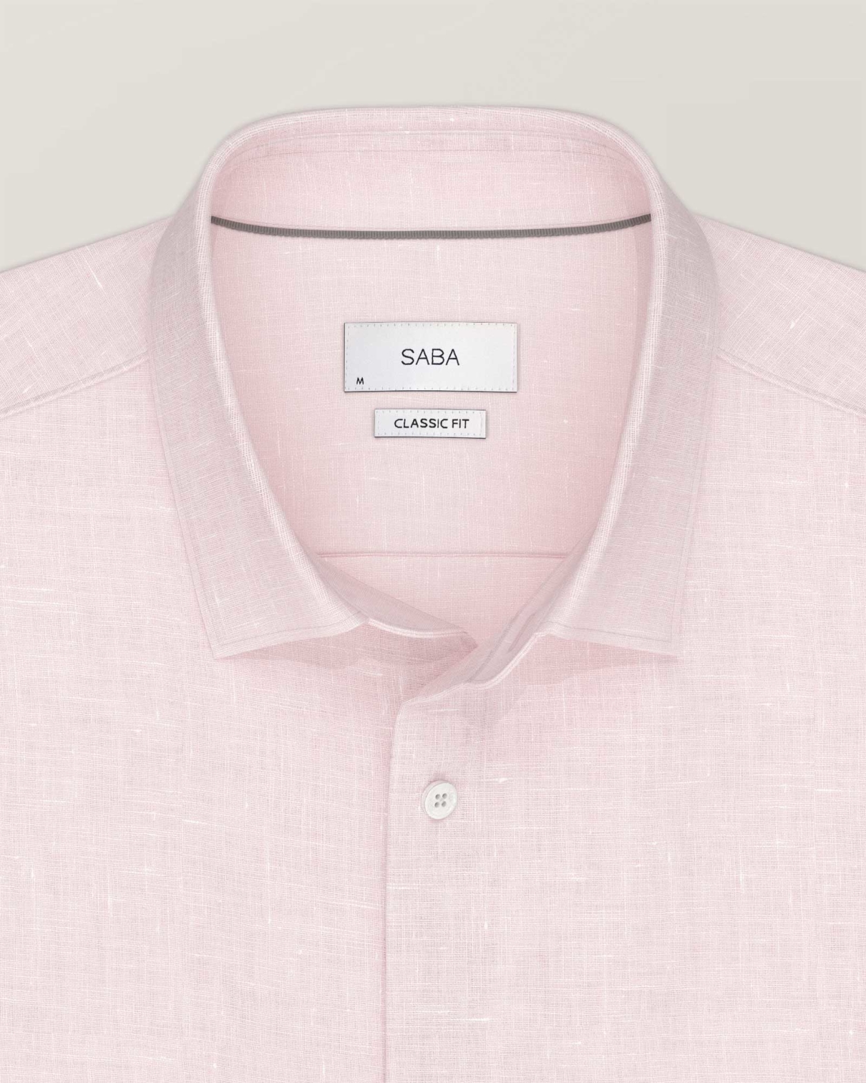 Anderson Long Sleeve Classic Linen Shirt in PINK