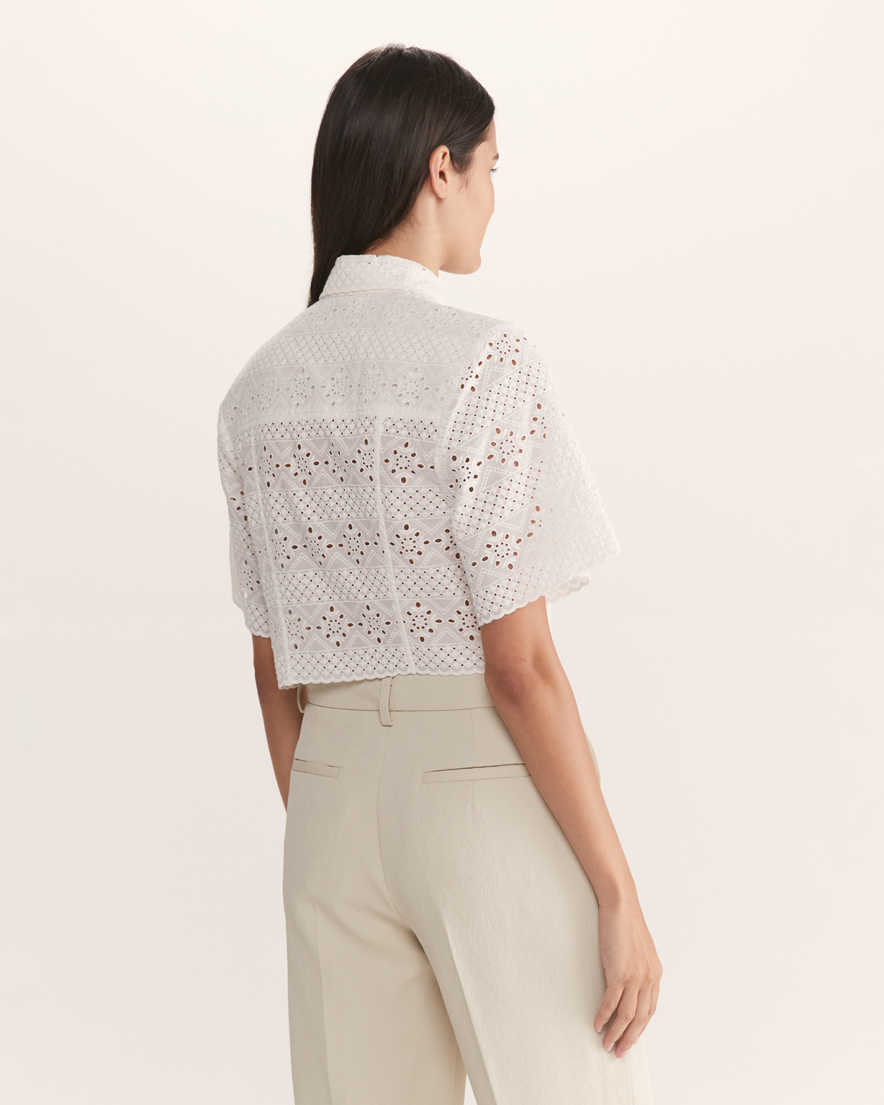 Amelia Cropped Shirt in IVORY