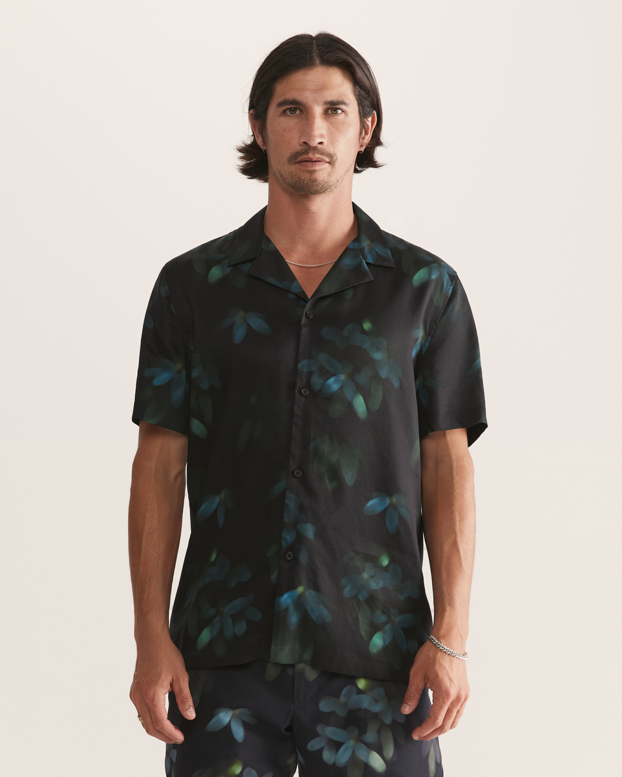 Braque Short Sleeve Resort Print Shirt in BLACK MULTI