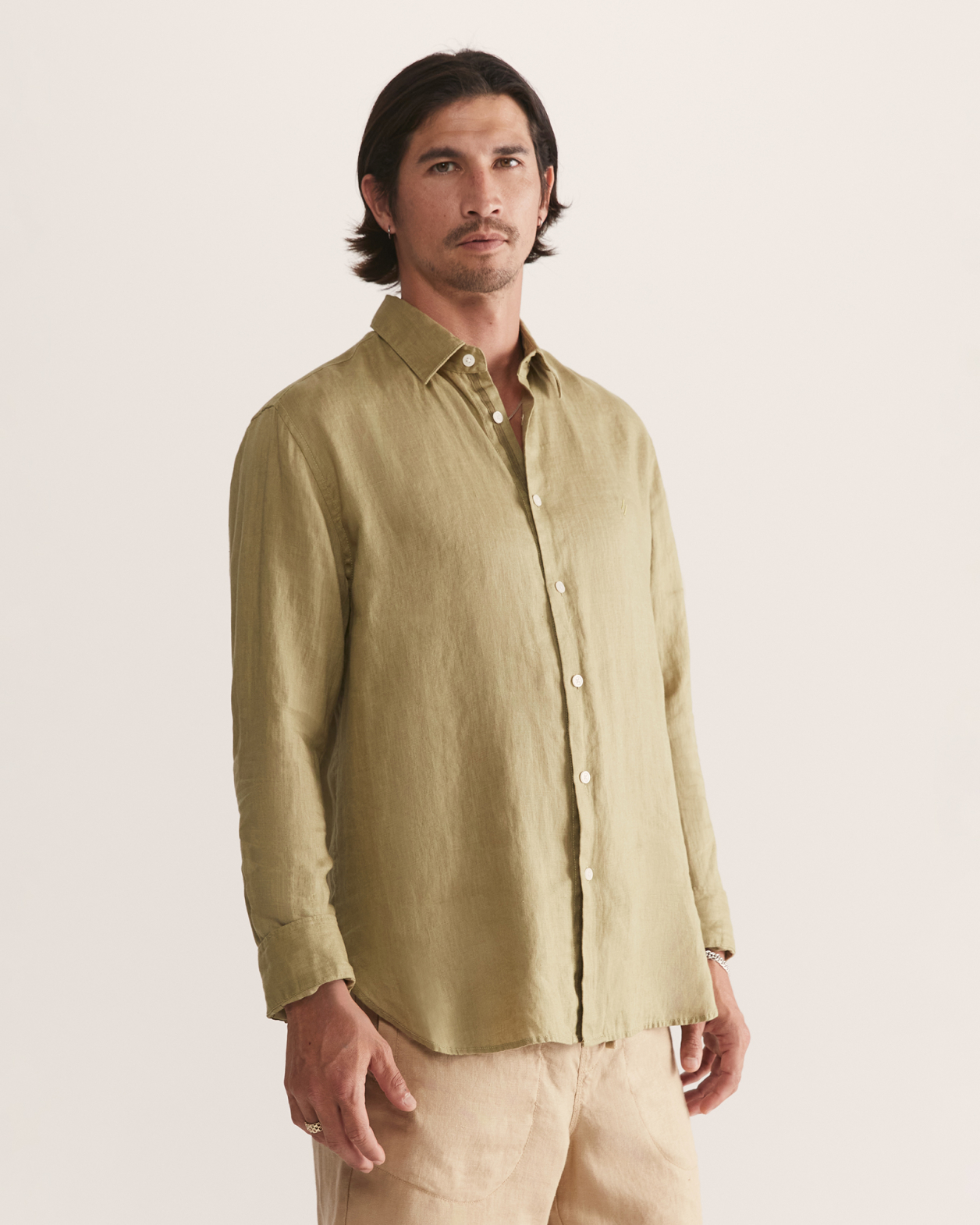 Noah Lightweight Linen Shirt in KIWI