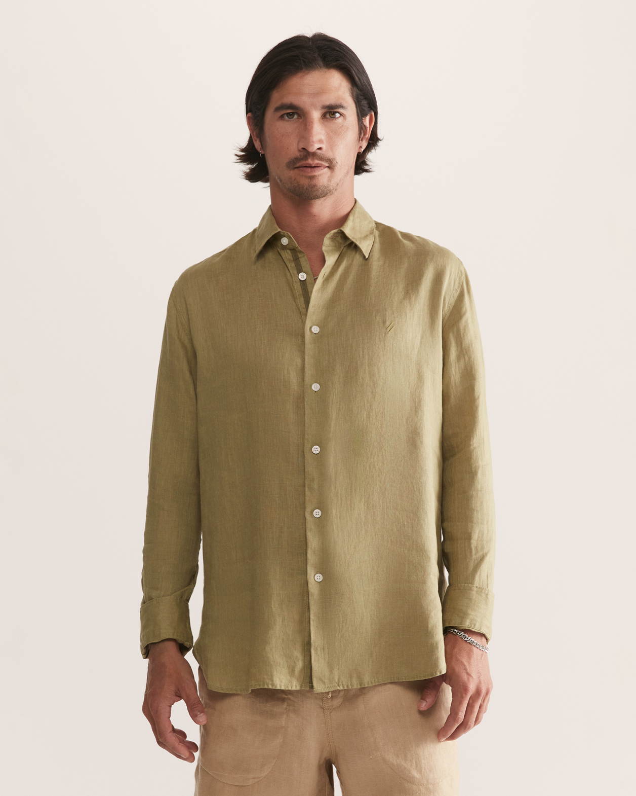 Noah Lightweight Linen Shirt in KIWI