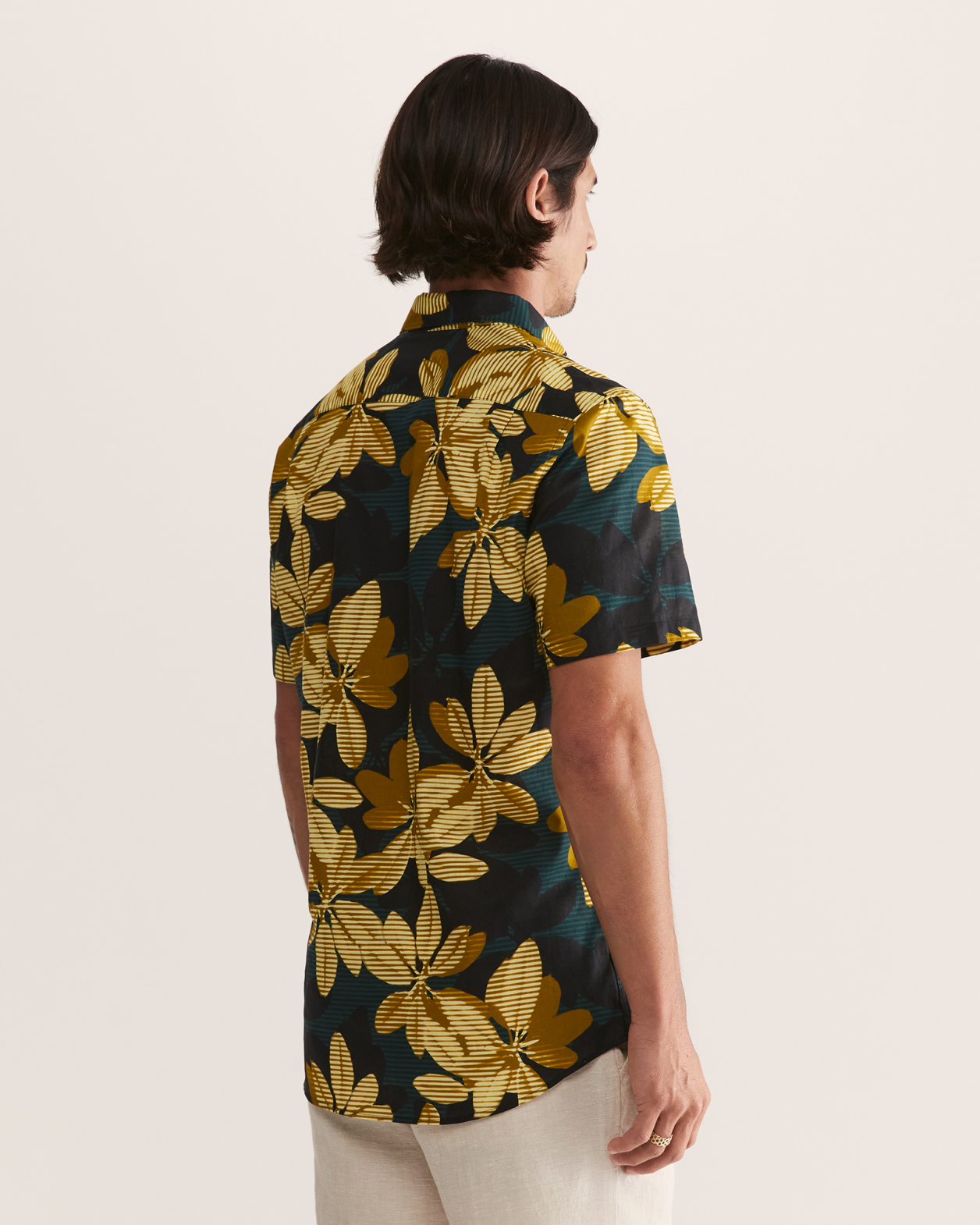 Brunei Short Sleeve Classic Print Shirt in TEAL MULTI