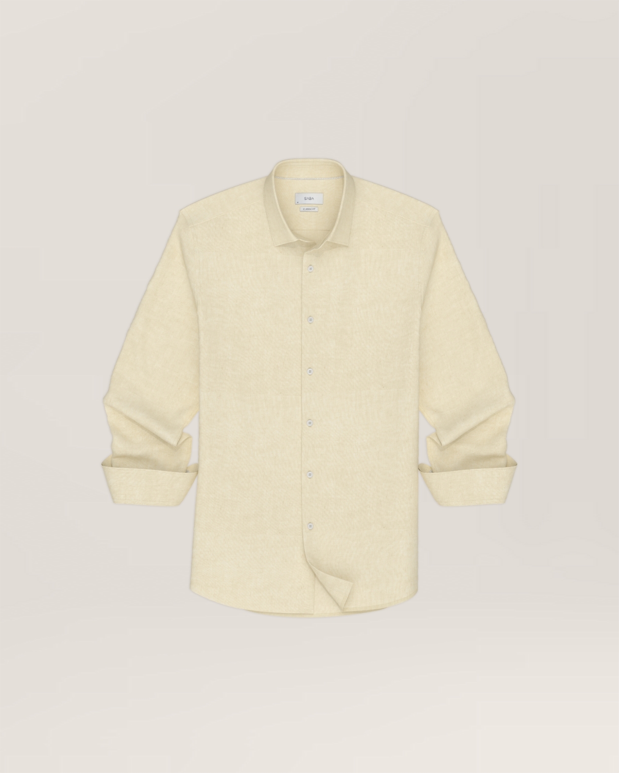 Anderson Long Sleeve Classic Linen Shirt in LEMON