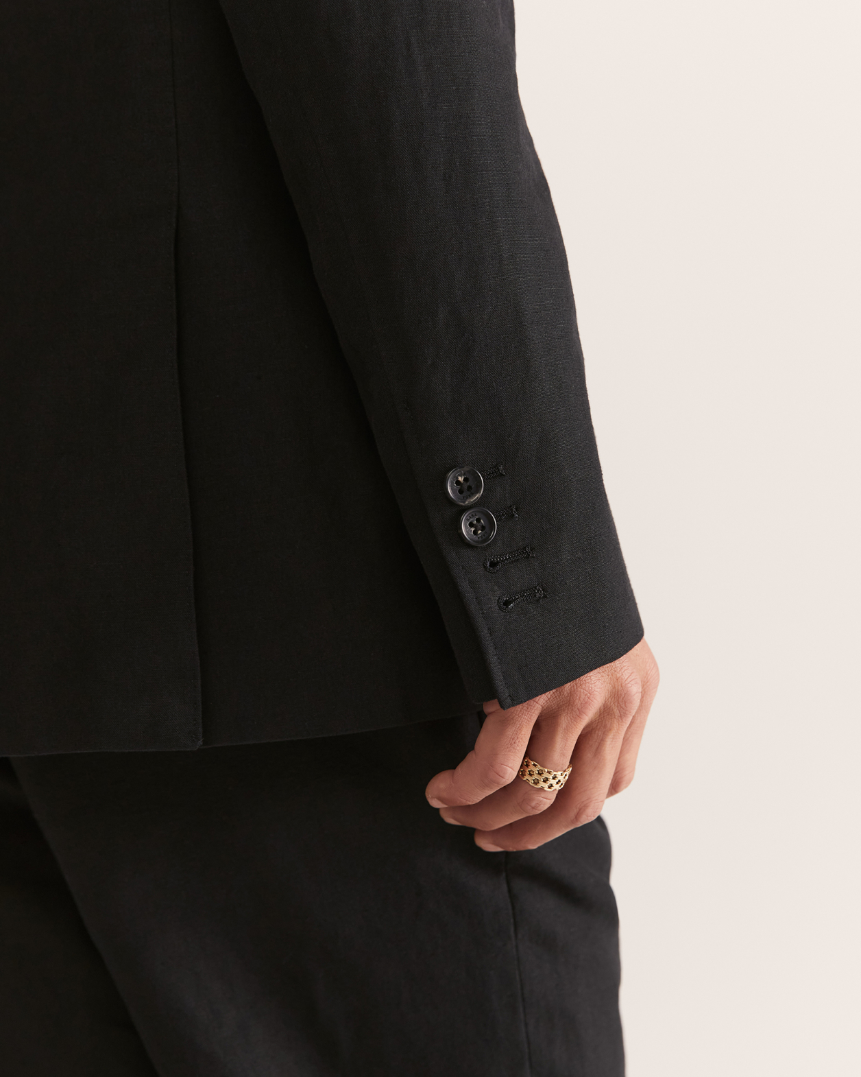 Taranto Cotton Linen Suit Jacket in BLACK
