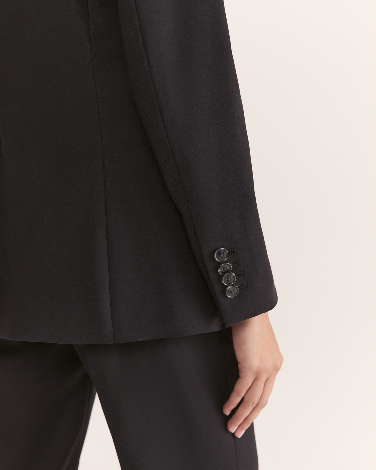 Celeste Wool Suit Blazer in BLACK