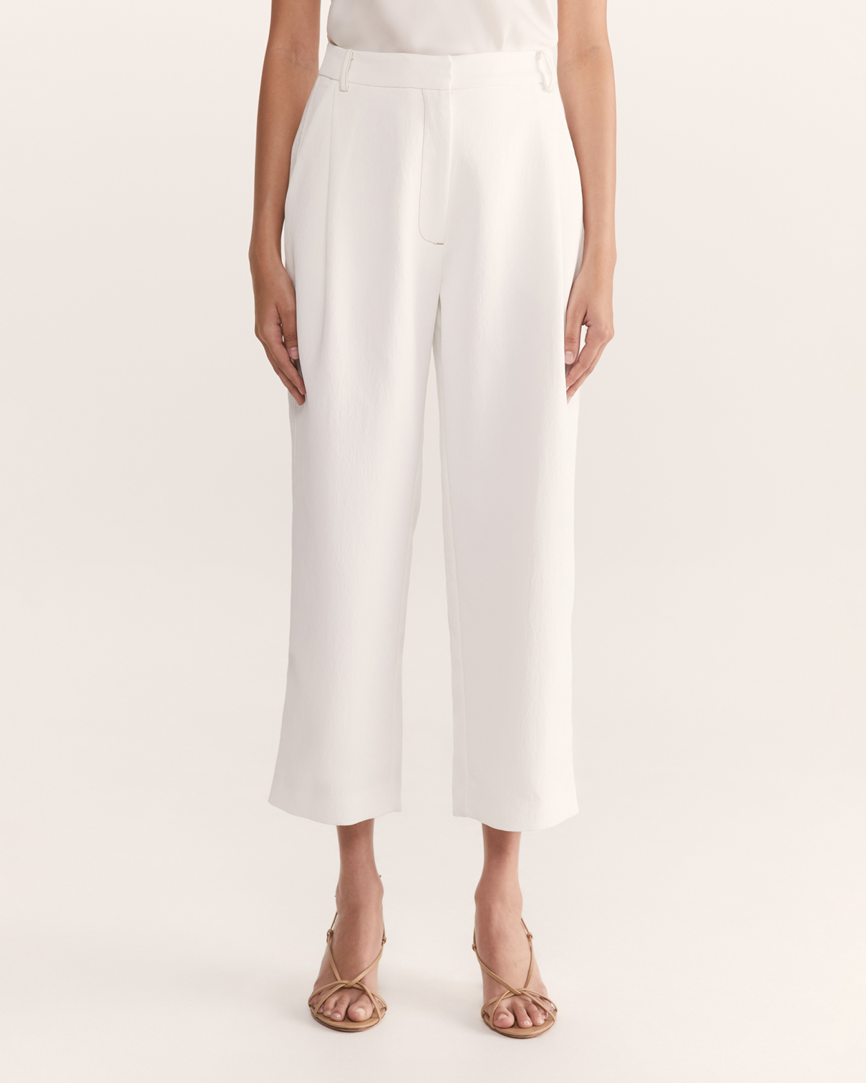 Dharma Tuck Front Culotte in ALABASTER