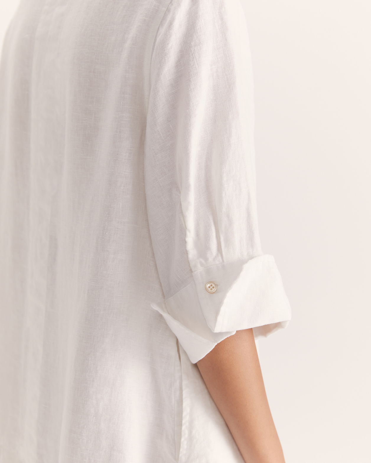Lila Linen Shirt Dress in WHITE