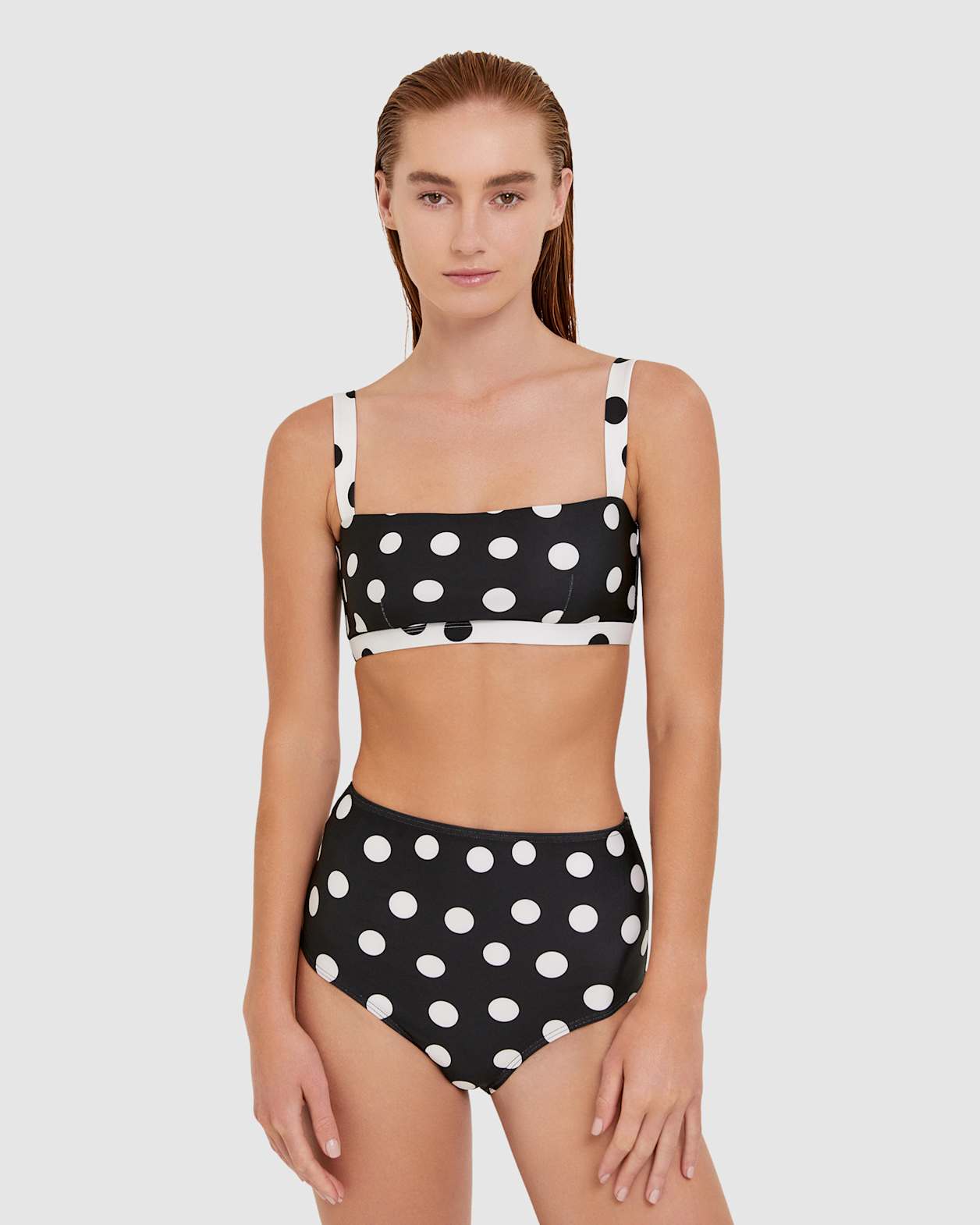 Elsa Bikini Balconette Bra in BLACK/IVORY