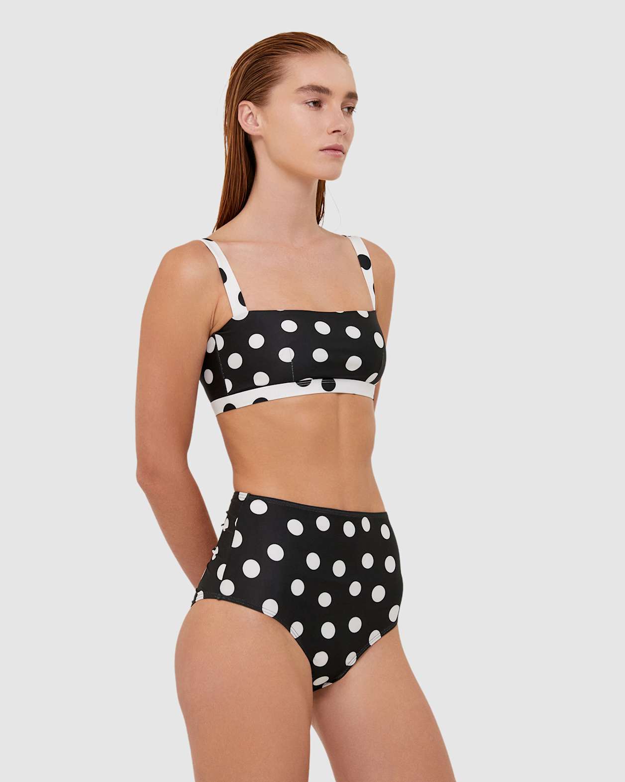 Elsa Bikini Balconette Bra in BLACK/IVORY