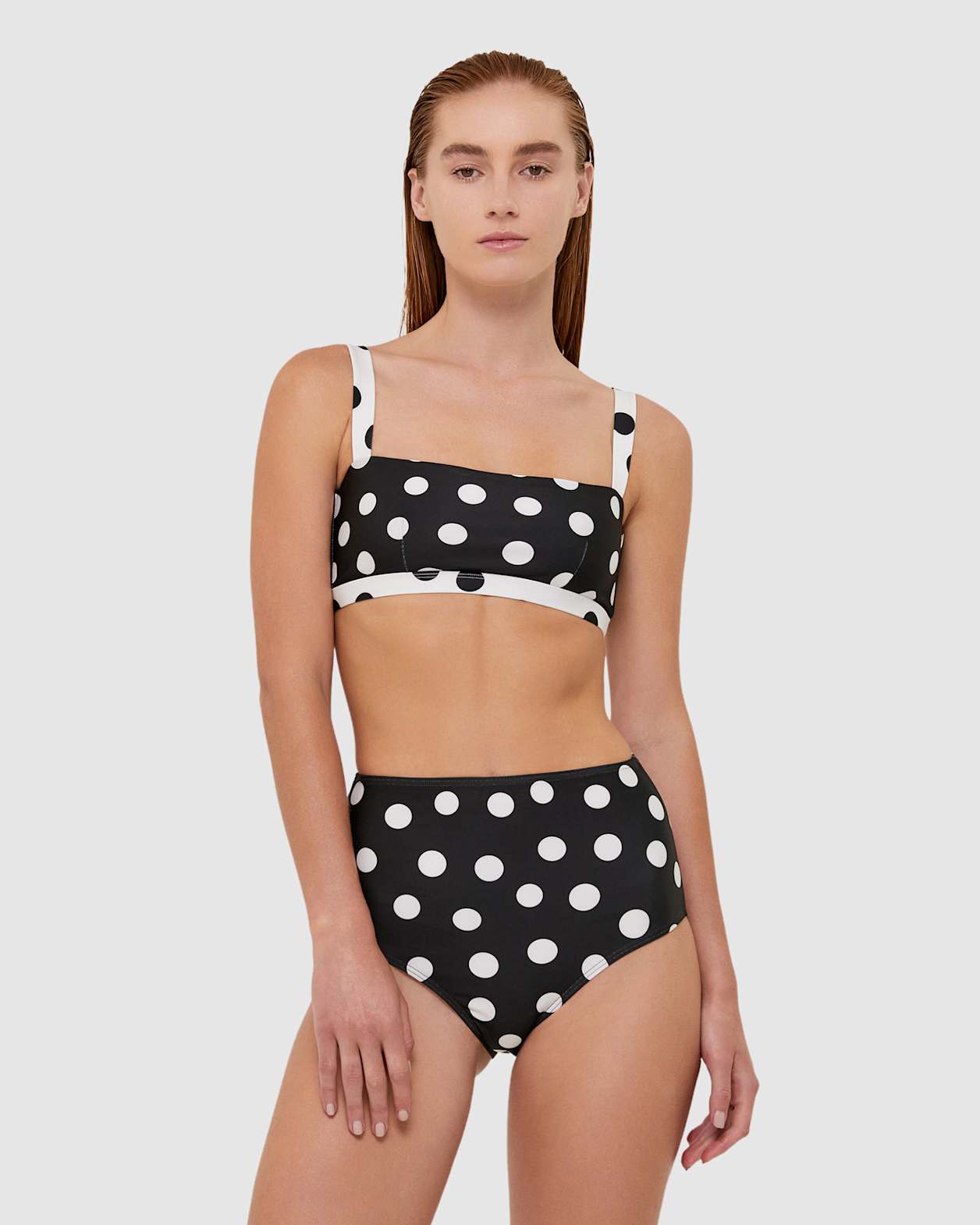 Elsa Bikini Balconette Bra in BLACK/IVORY
