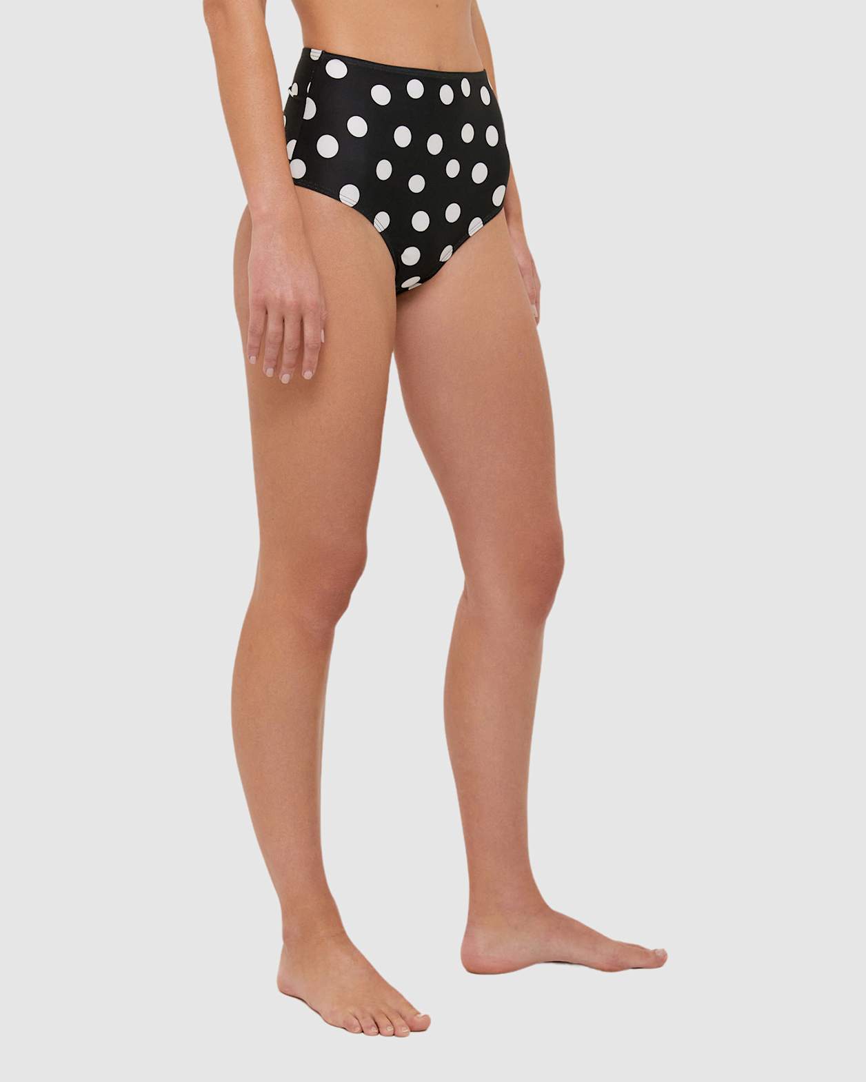 Elsa Bikini Highwaist Pant in BLACK/IVORY