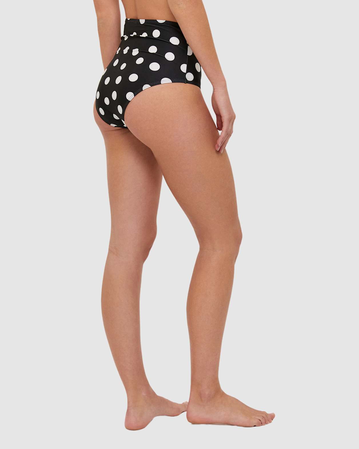 Elsa Bikini Highwaist Pant in BLACK/IVORY