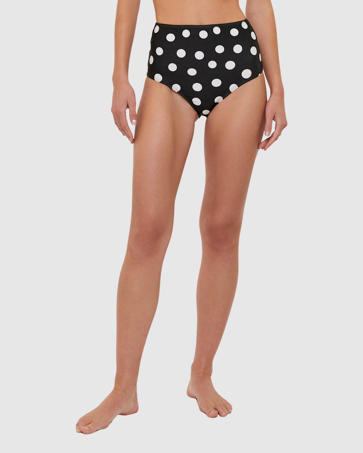 Elsa Bikini Highwaist Pant in BLACK/IVORY