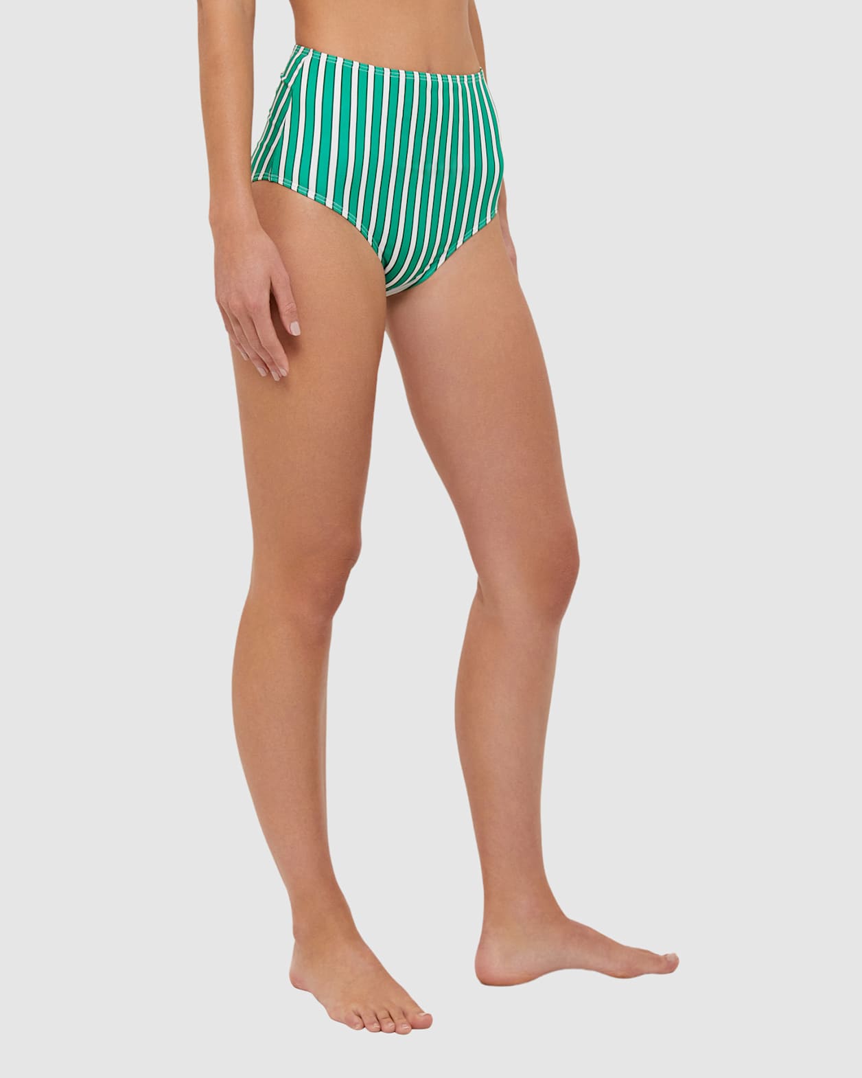 Tilda Bikini Highwaist Pant in EMERALD/WHITE