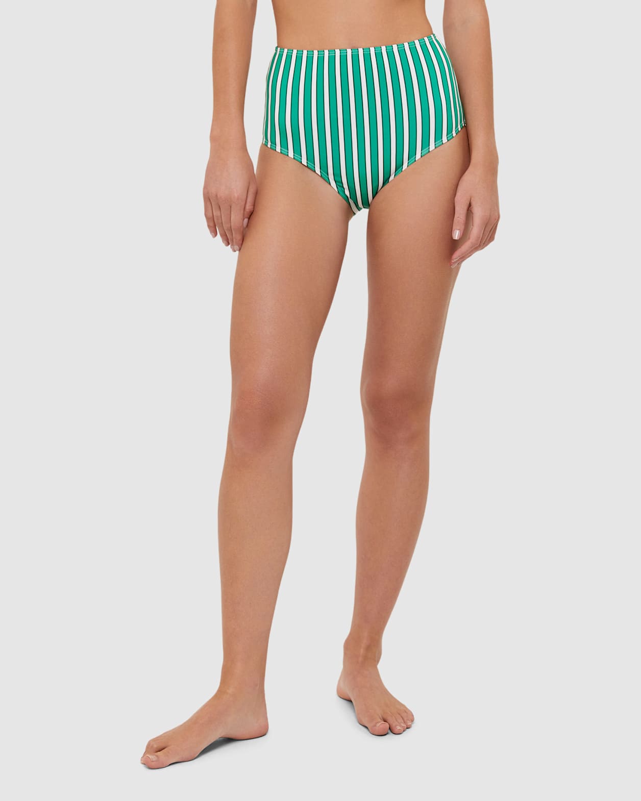 Tilda Bikini Highwaist Pant in EMERALD/WHITE