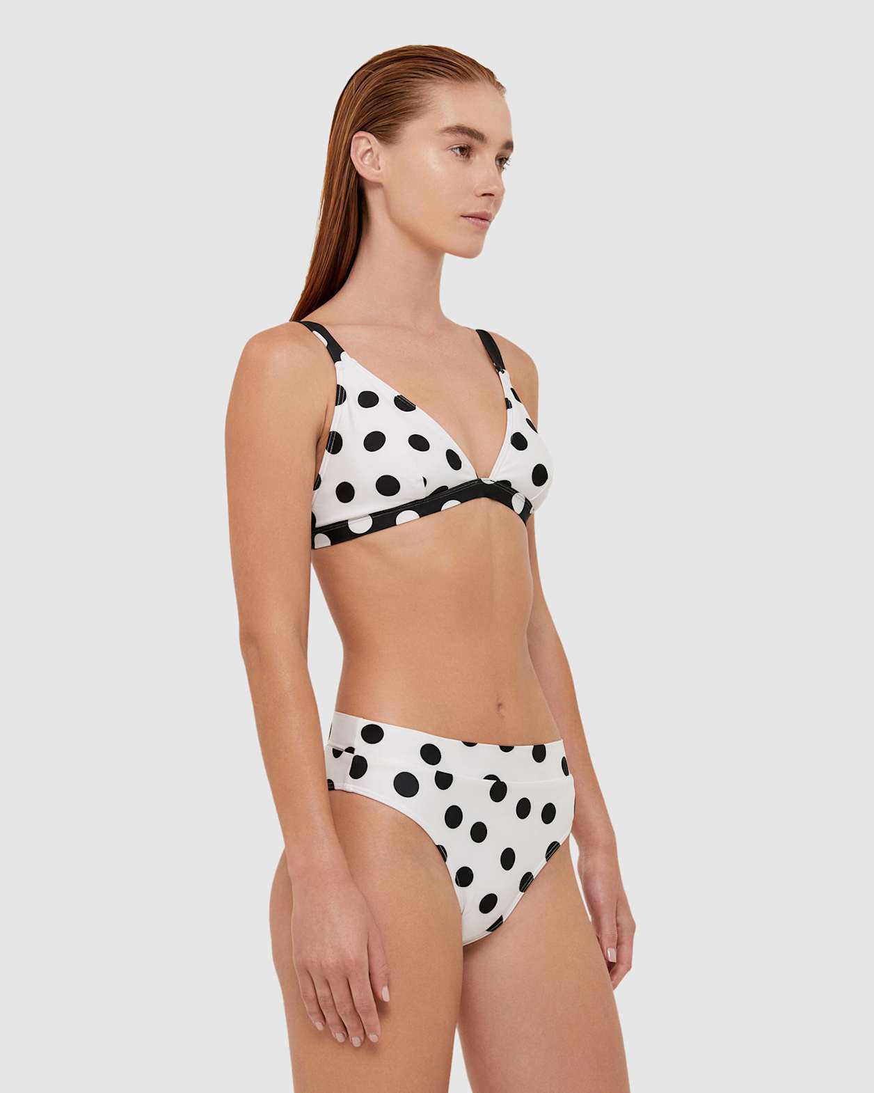 Elsa Bikini Triangle Bra in IVORY/BLACK