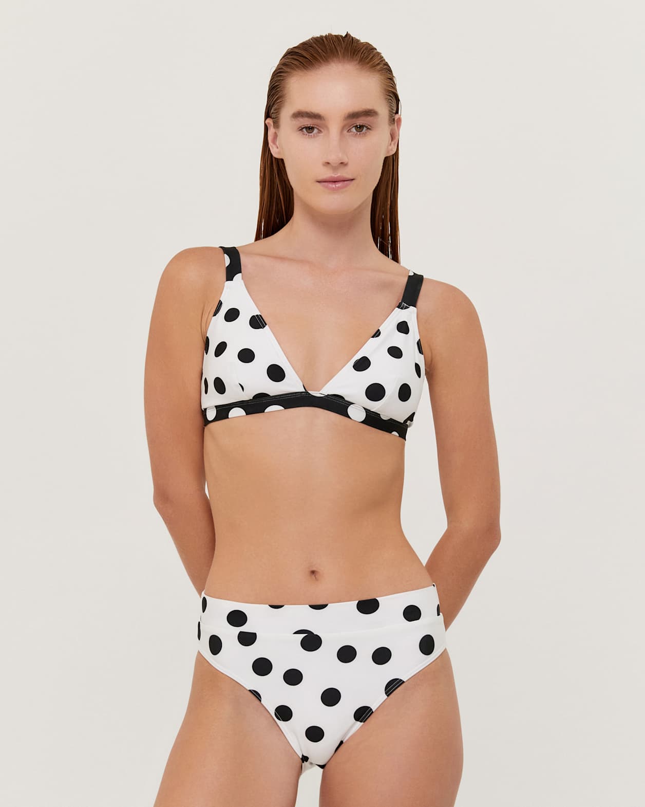 Elsa Bikini Mid Pant in IVORY/BLACK