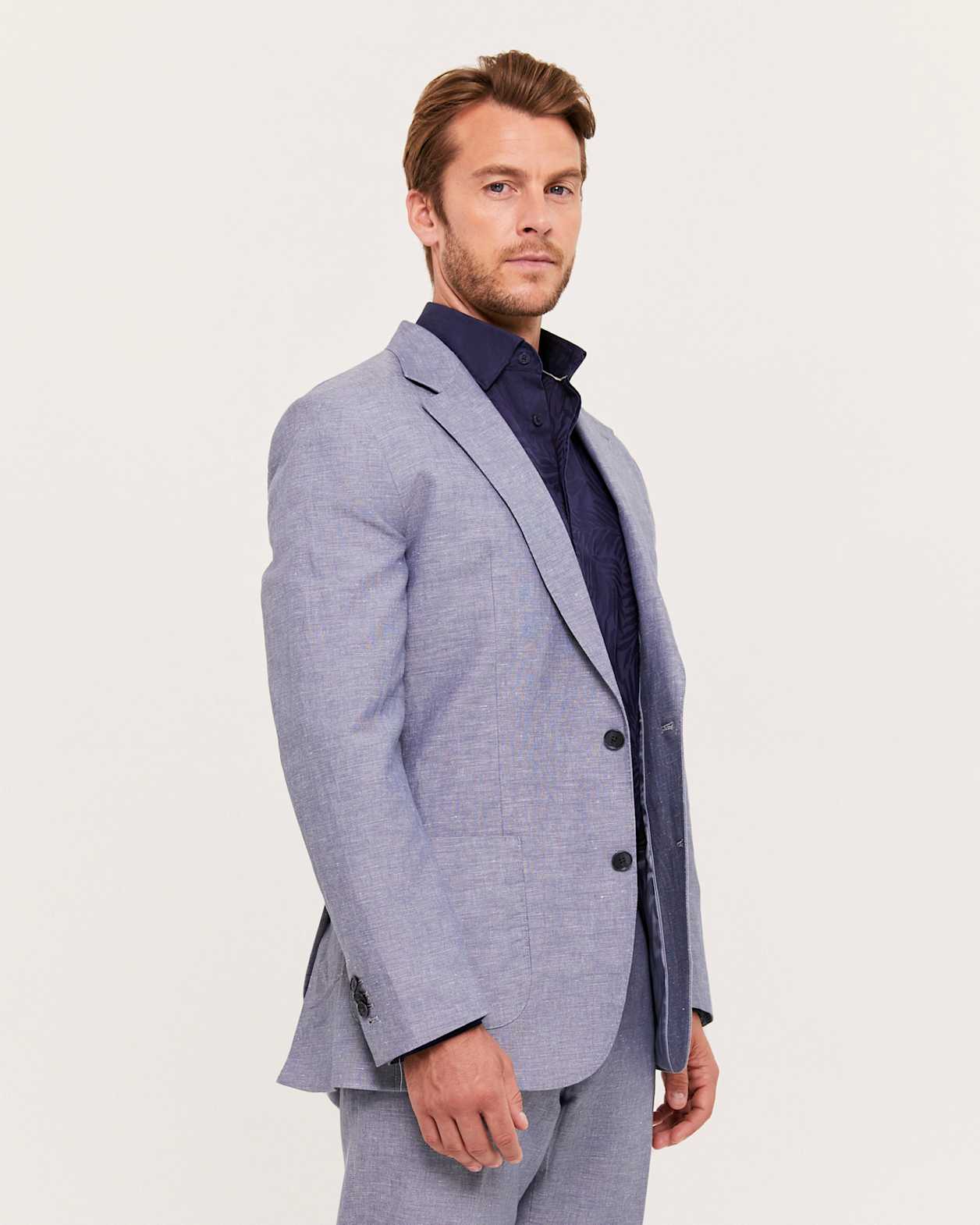 Elias Linen Cotton Jacket in CHAMBRAY